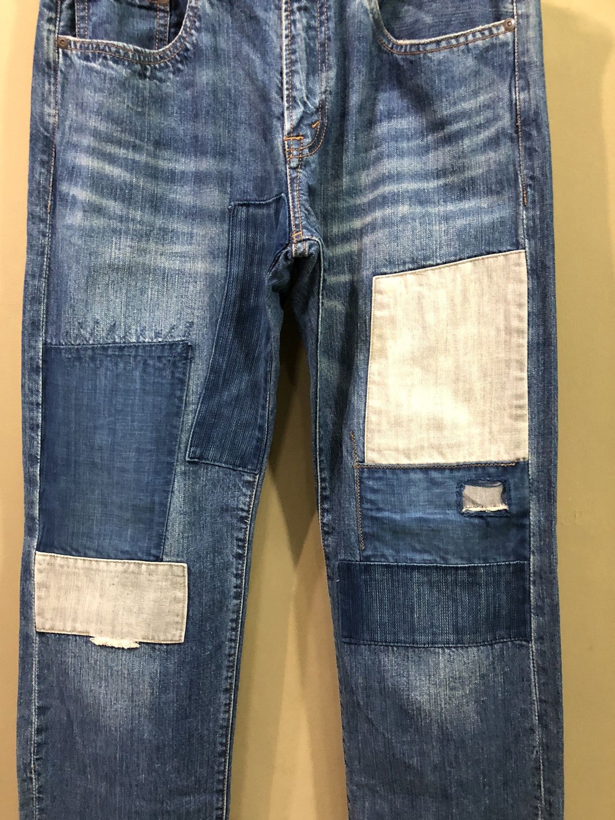 Japanese Brand Kapital Style Patchwork Denim Jeans Size US 32 / EU 48 - 2 Thumbnail