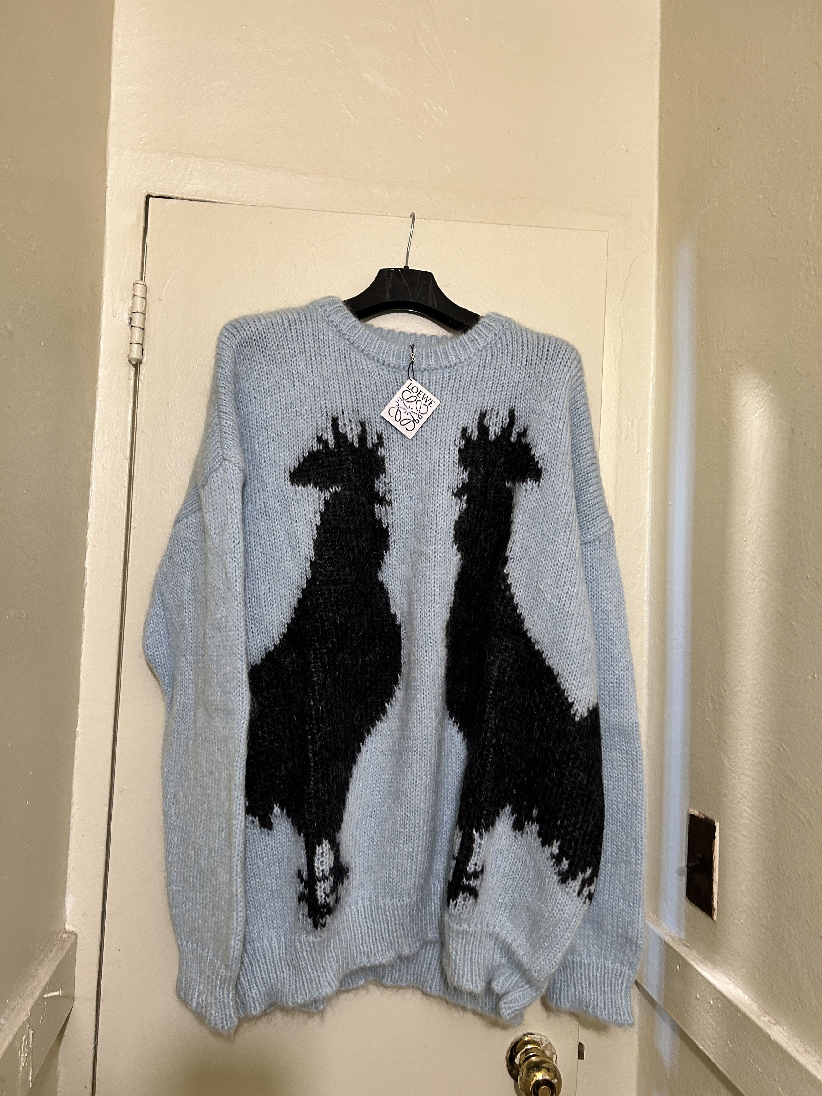 Loewe Loewe rooster mohair sweater teal knit wool oversized Size US L / EU 52-54 / 3 - 2 Thumbnail