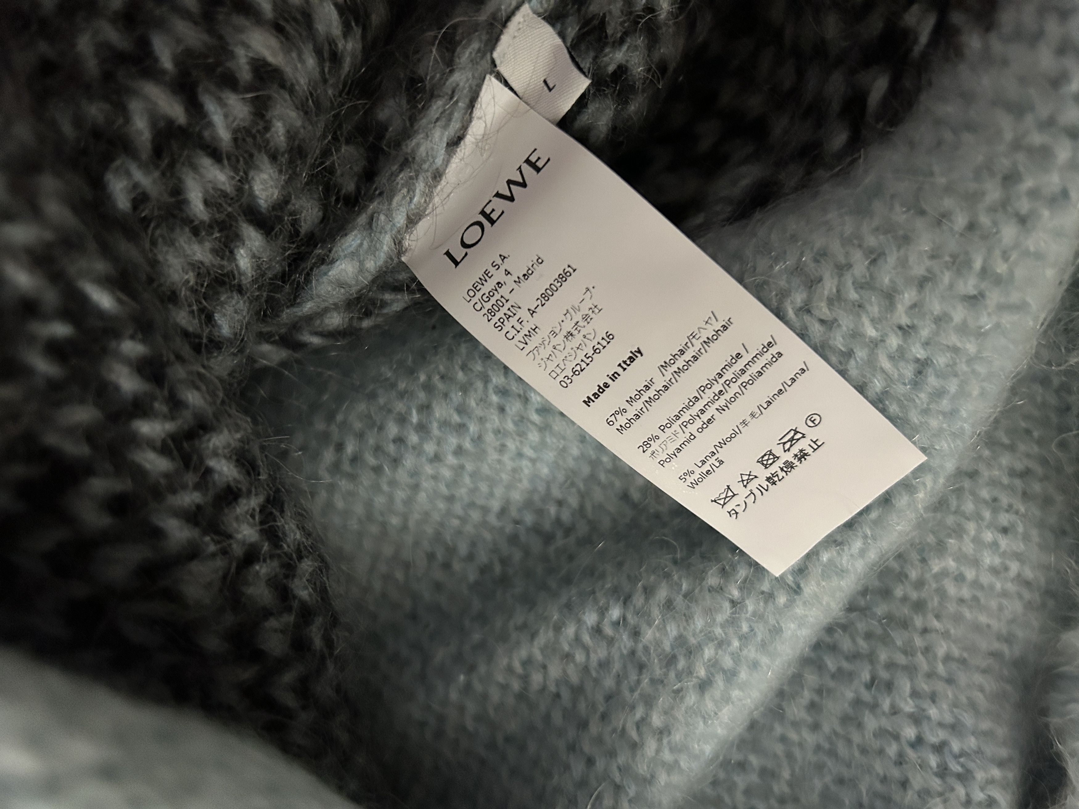 Loewe Loewe rooster mohair sweater teal knit wool oversized Size US L / EU 52-54 / 3 - 8 Thumbnail