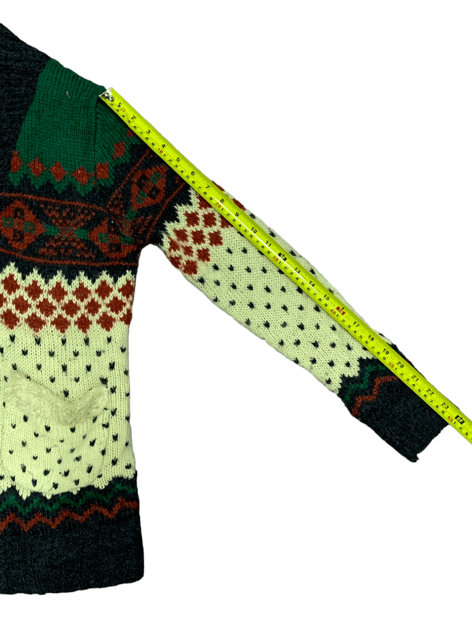 Aran Isles Knitwear × Japanese Brand Vintage Japanese Tricolour Knitted Cardigan Size M / US 6-8 / IT 42-44 - 11 Thumbnail