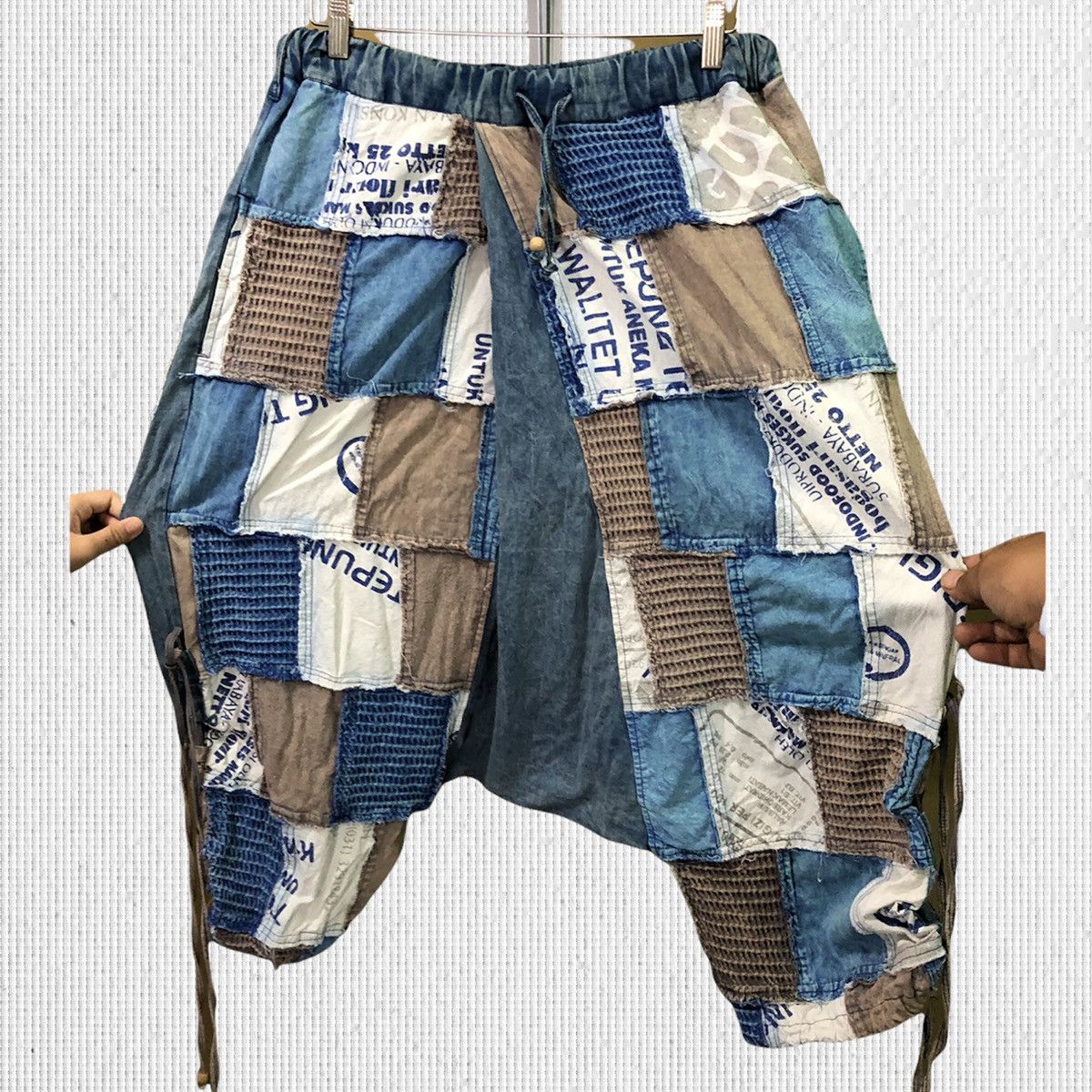 Japanese Brand Drop Crotch Patchwork Pants Size US 30 / EU 46 - 1 Thumbnail