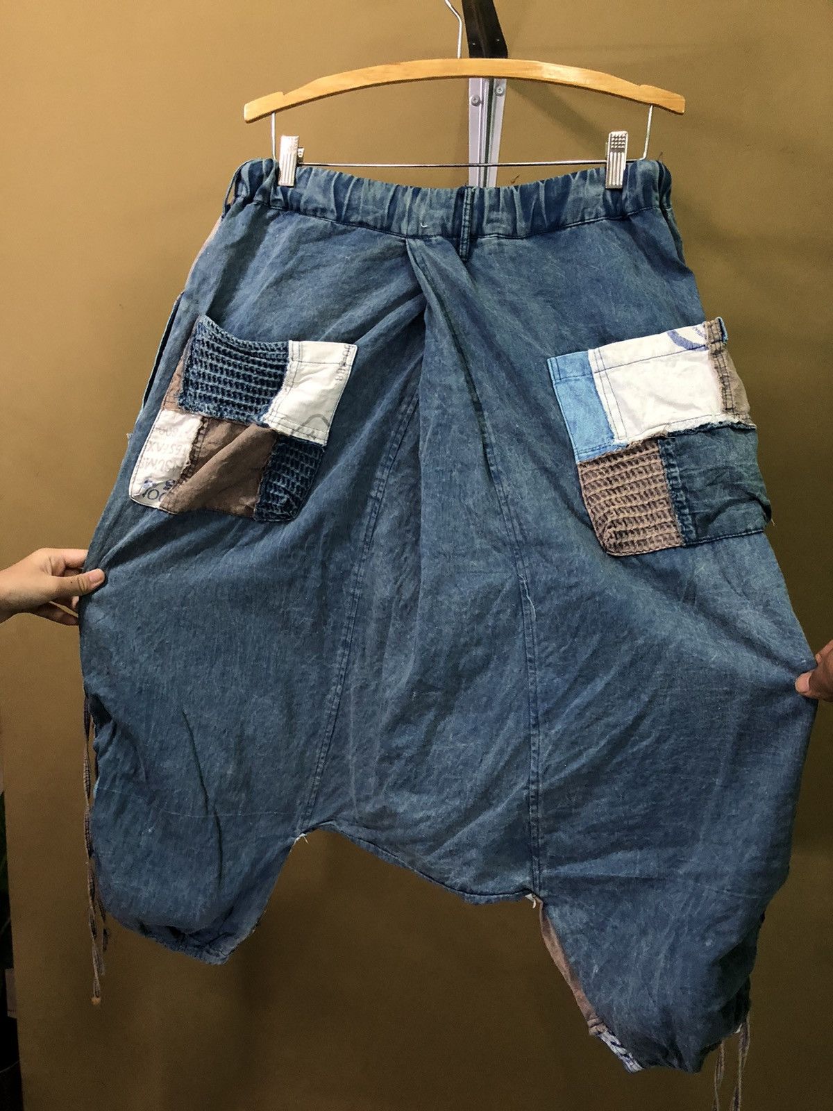 Japanese Brand Drop Crotch Patchwork Pants Size US 30 / EU 46 - 6 Thumbnail
