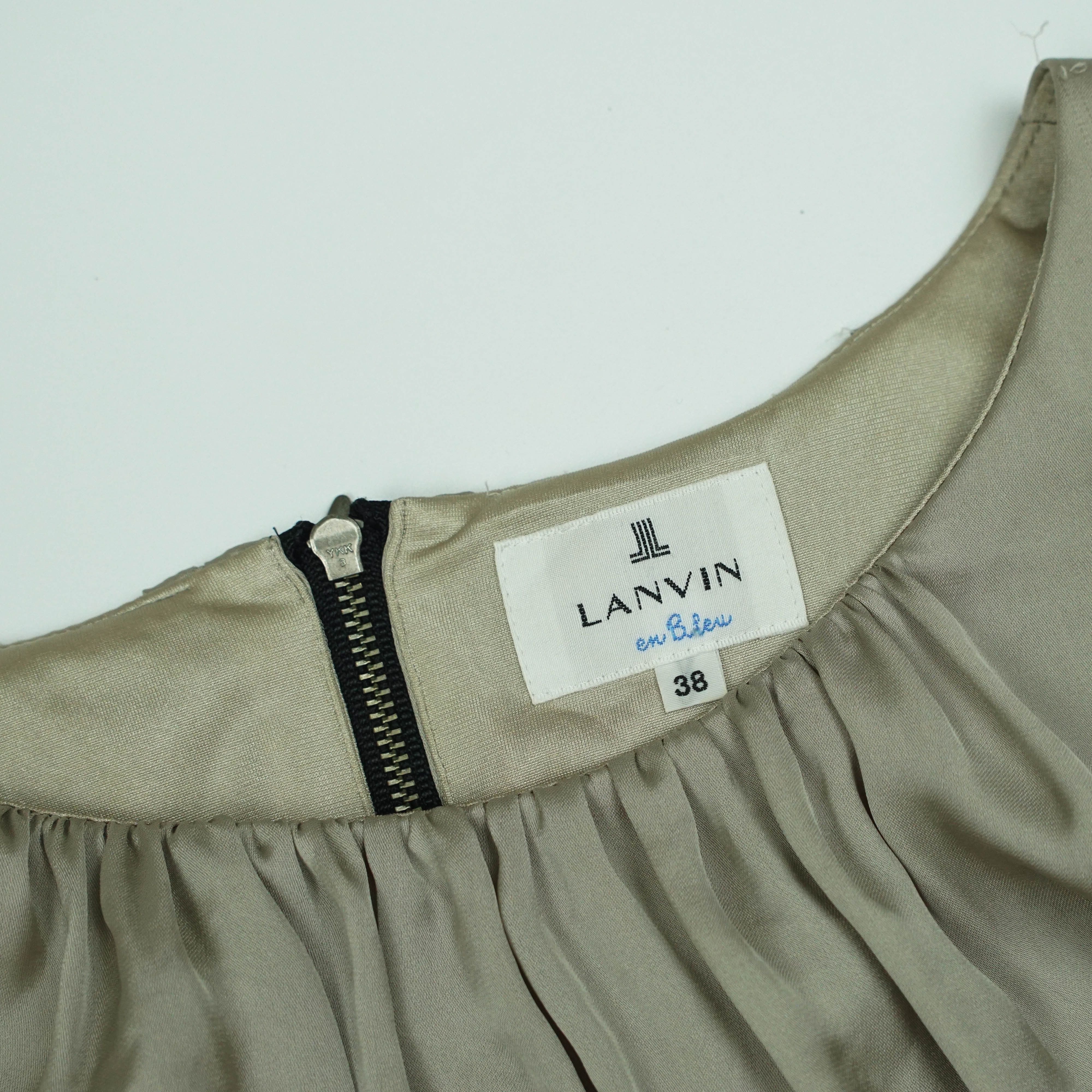 Lanvin *NoTariff Lanvin en Bleu Midi Dresses Size XS / US 0-2 / IT 36-38 - 5 Thumbnail