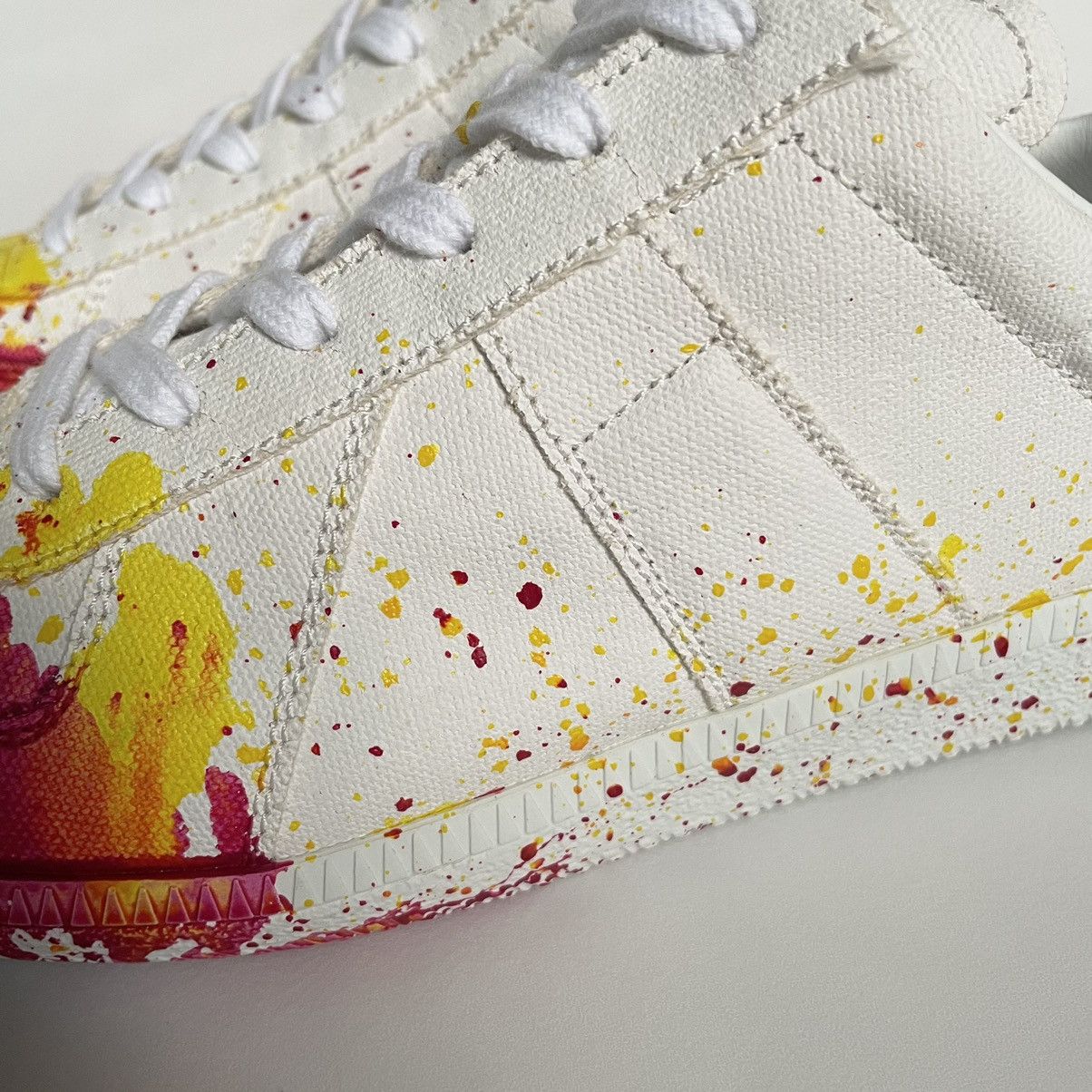 Maison Margiela S/S 21 Paint Splat GAT Sneakers Size US 9 / IT 39 - 5 Thumbnail