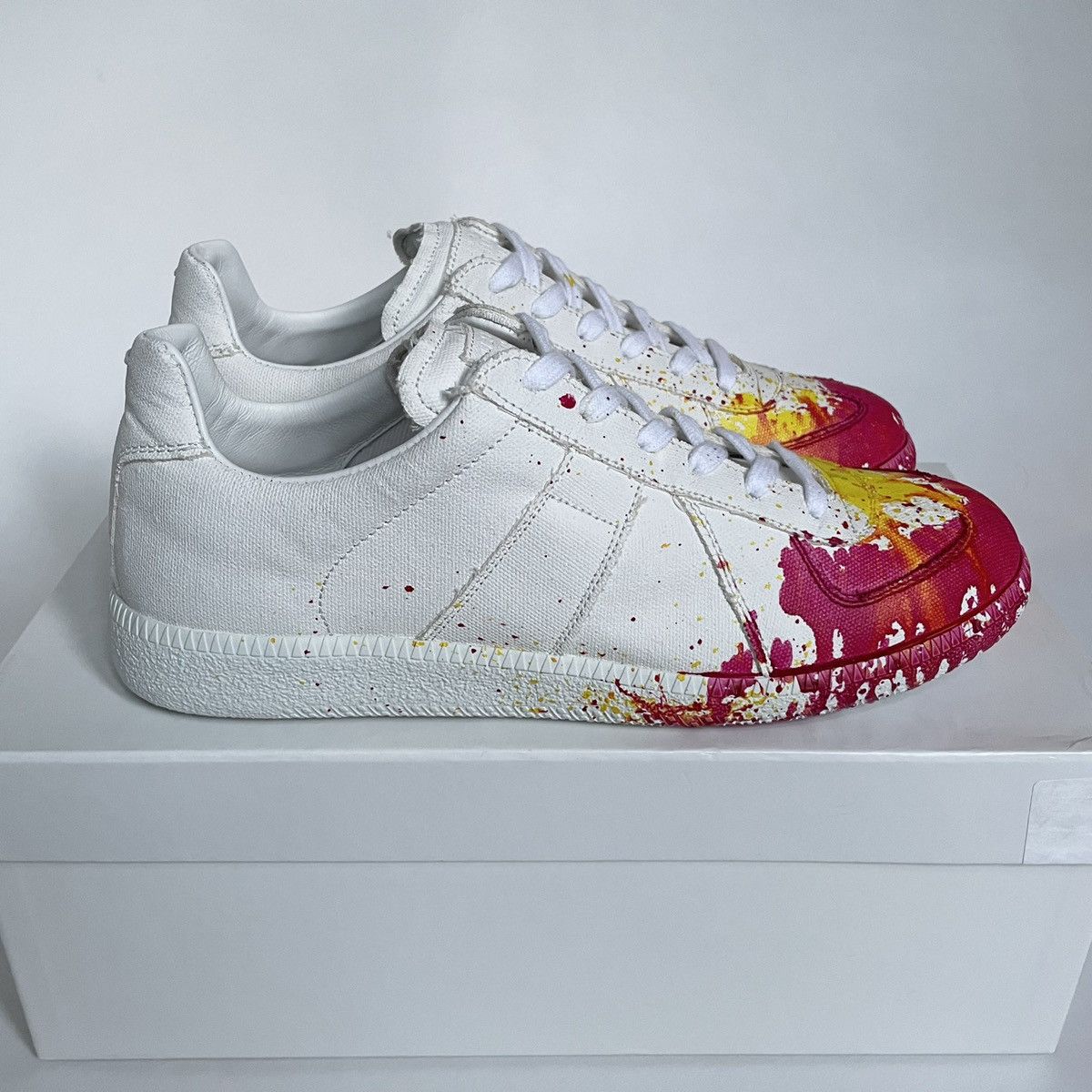 Maison Margiela S/S 21 Paint Splat GAT Sneakers Size US 9 / IT 39 - 15 Thumbnail