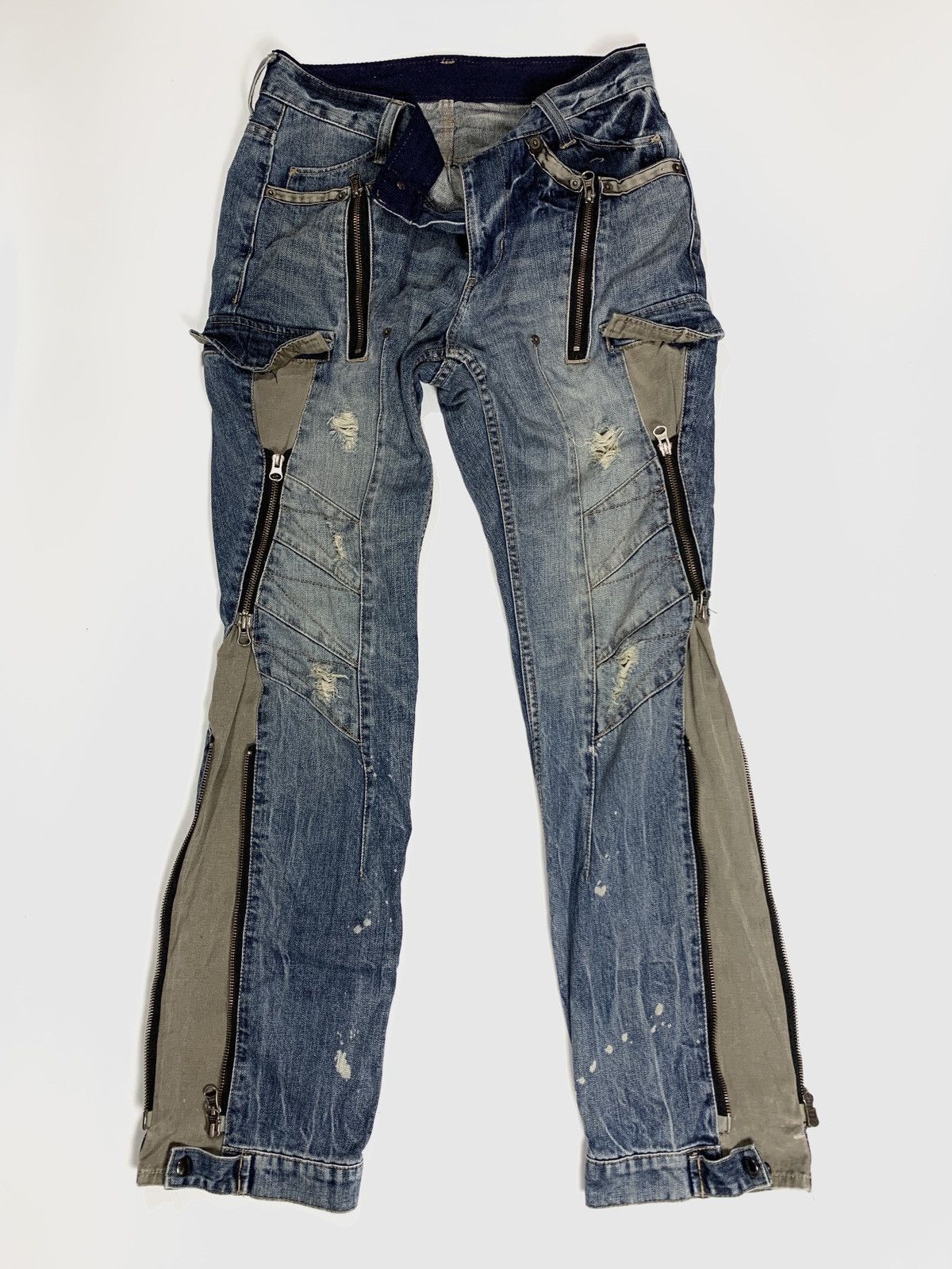 image of Archival Clothing x Hysteric Glamour Ppfm Zipper Side Punk Style Pant in Blue, Men's (Size 30)