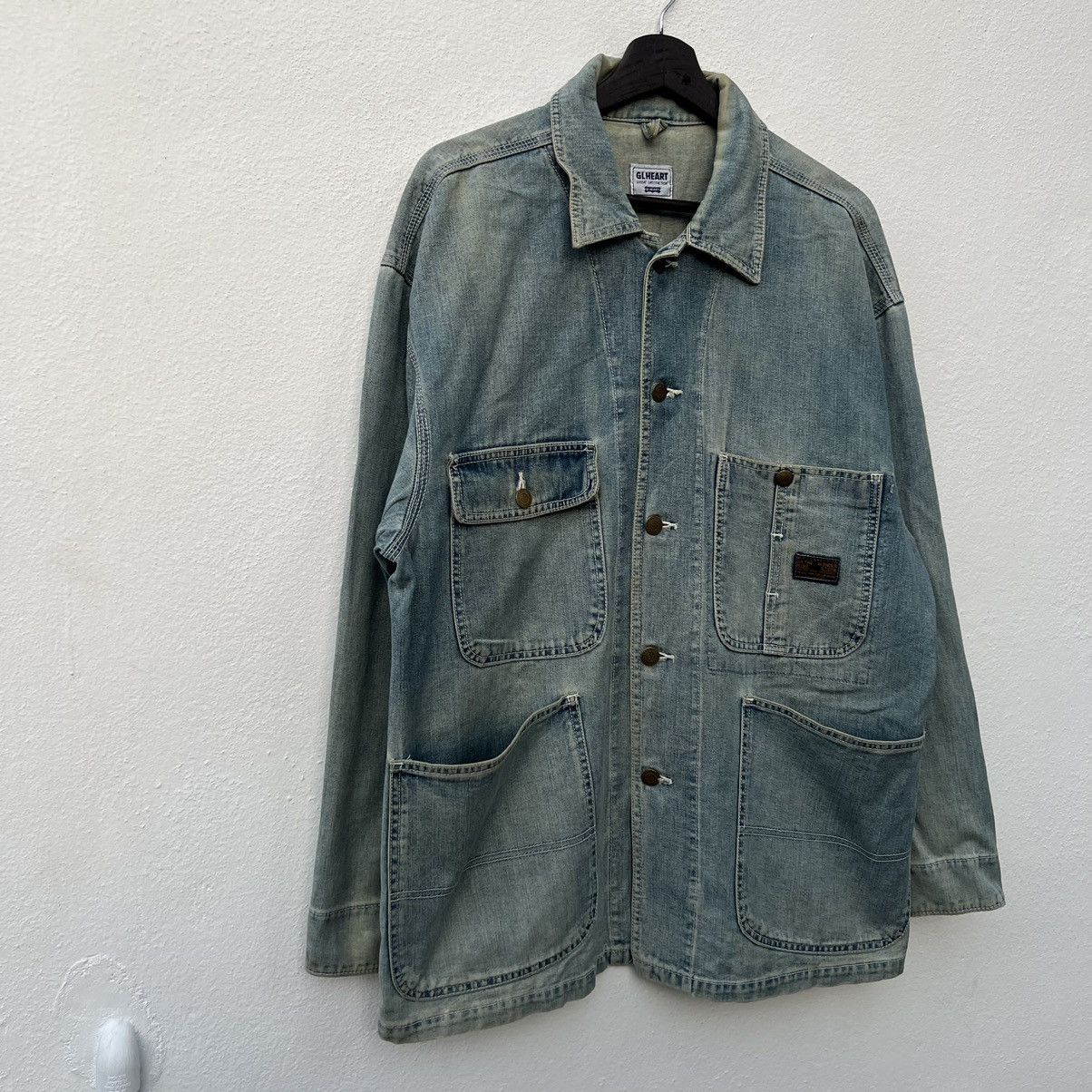 Japanese Brand VINTAGE HIKORY CHORE JACKET GL HEART JAPAN MULTI POCKET Size US L / EU 52-54 / 3 - 5 Thumbnail