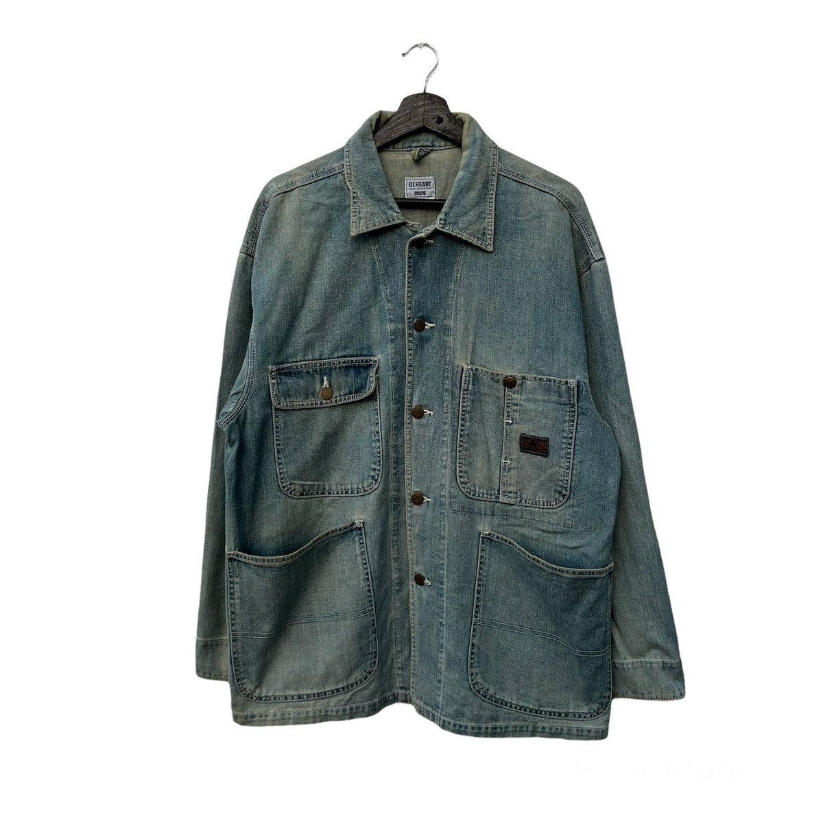 Japanese Brand VINTAGE HIKORY CHORE JACKET GL HEART JAPAN MULTI POCKET Size US L / EU 52-54 / 3 - 1 Thumbnail