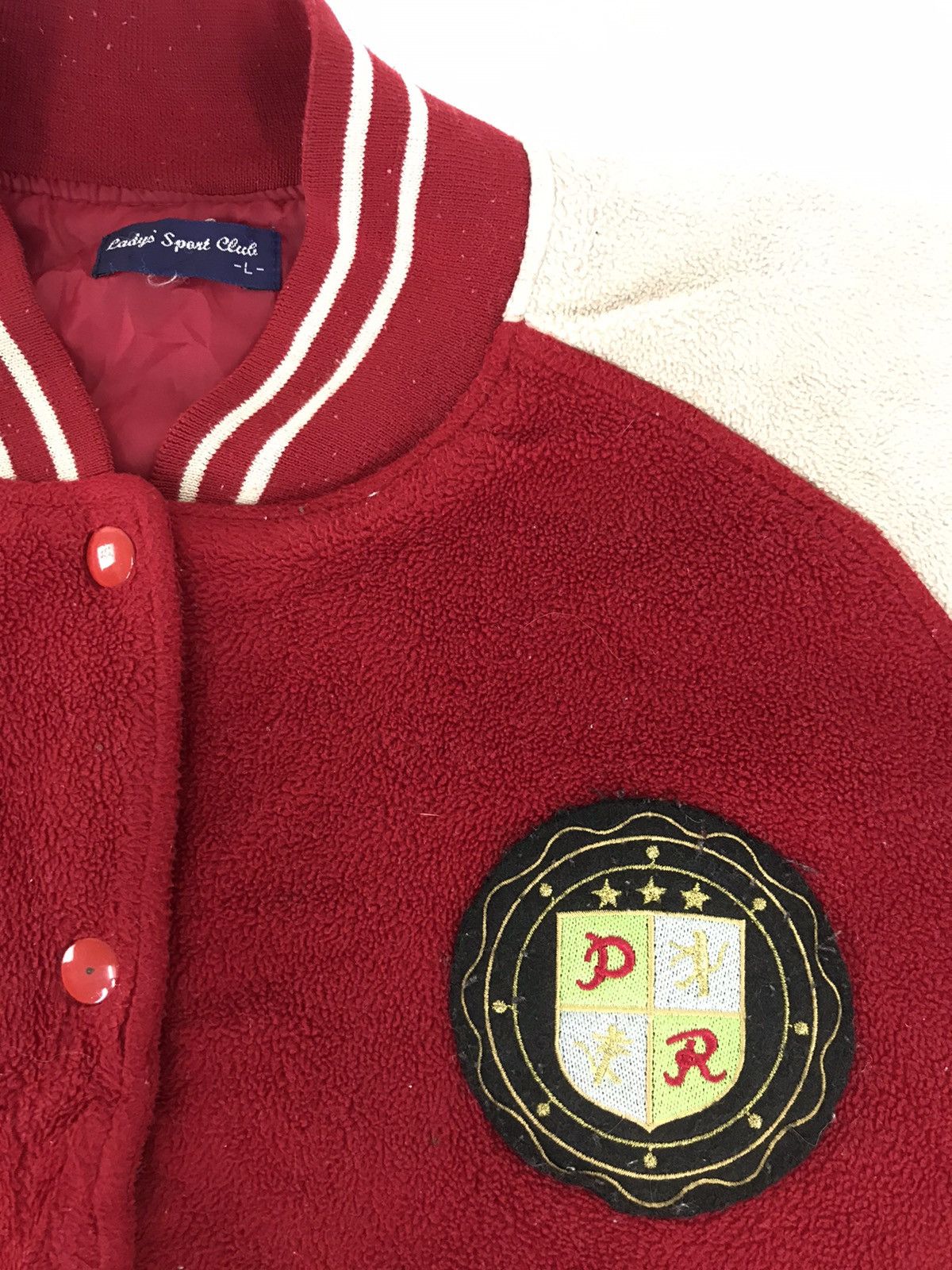 Japanese Brand Vintage Lady Sport Club PR Embroidery Logo Varsity Jacket Size L / US 10 / IT 46 - 2 Thumbnail