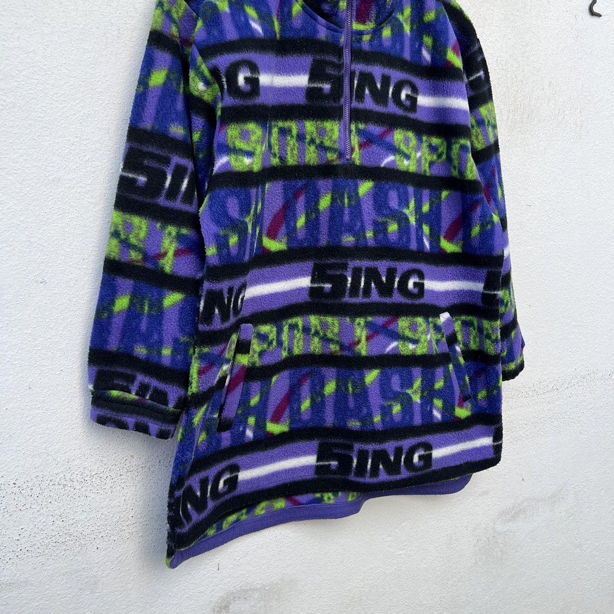 Japanese Brand VINTAGE SPOLINER SING BIG LOGO PRINTED FLEECE JACKET NAVAJO Size US L / EU 52-54 / 3 - 4 Thumbnail
