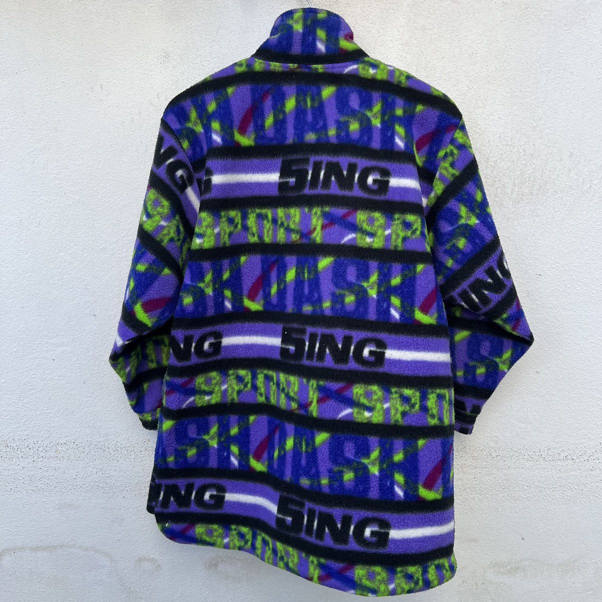 Japanese Brand VINTAGE SPOLINER SING BIG LOGO PRINTED FLEECE JACKET NAVAJO Size US L / EU 52-54 / 3 - 8 Thumbnail