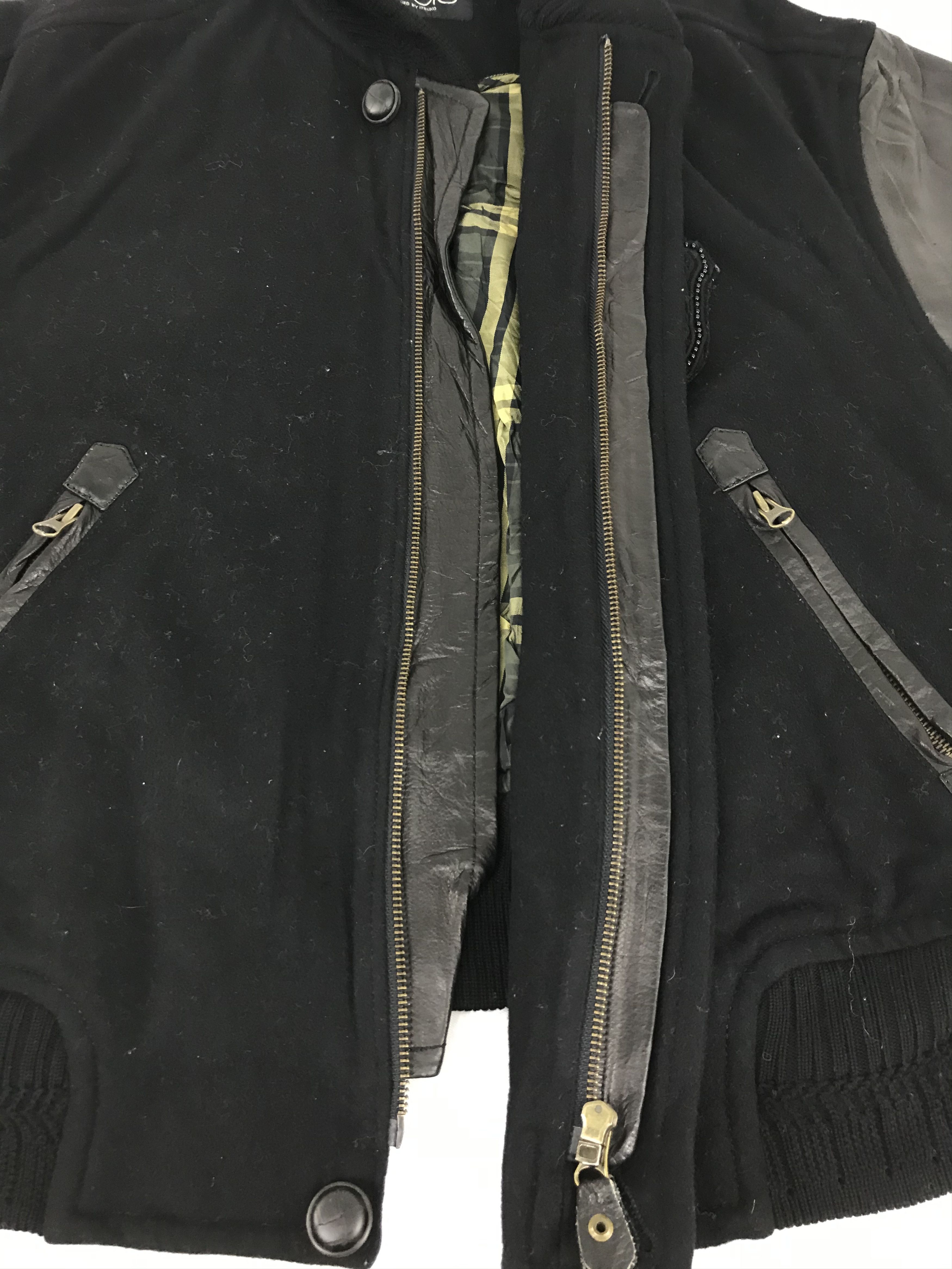 Vintage Vintage Nicole Boutique Itsuko Leather Sleeve Wool Jacket Size US L / EU 52-54 / 3 - 4 Thumbnail