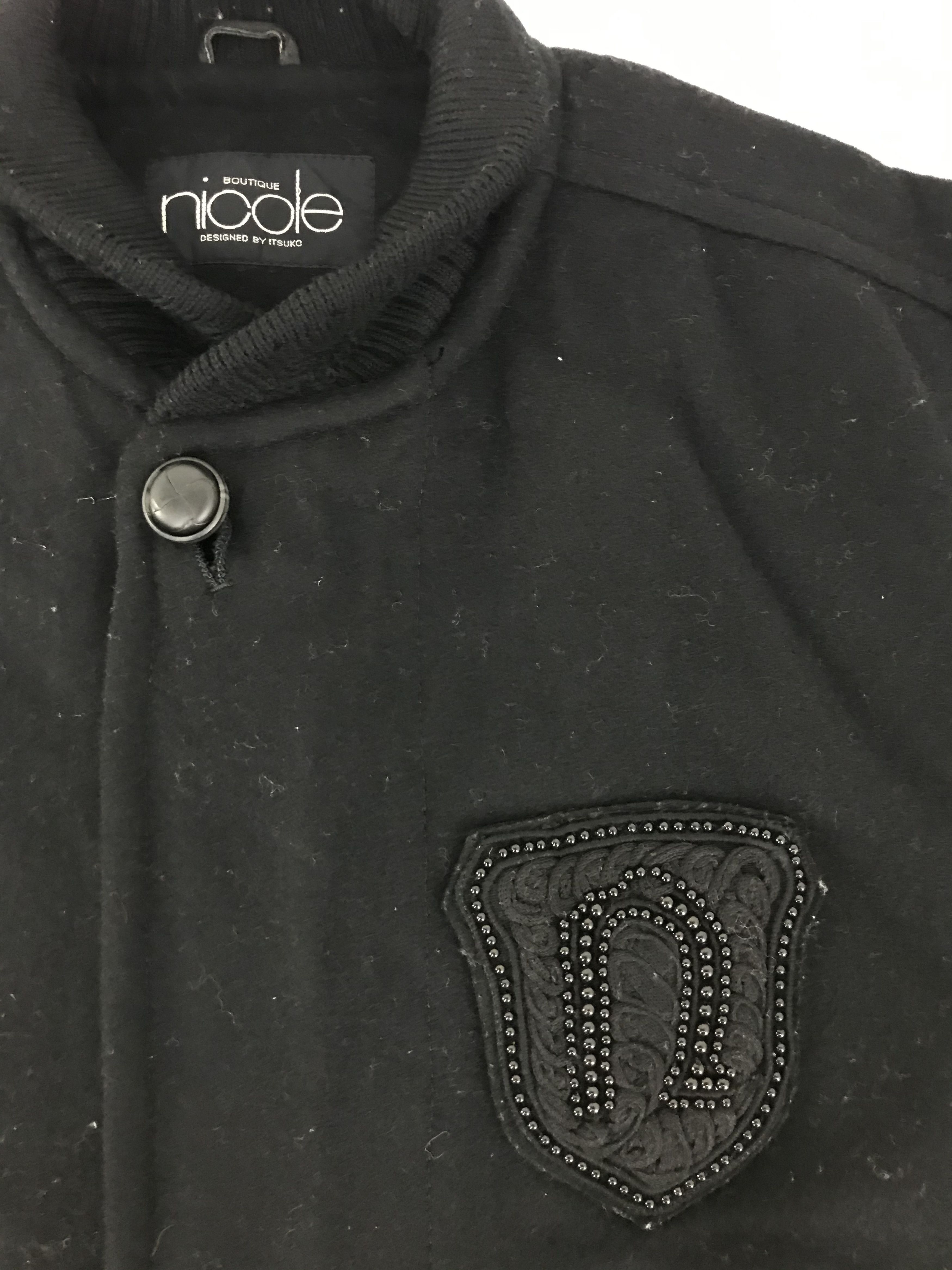 Vintage Vintage Nicole Boutique Itsuko Leather Sleeve Wool Jacket Size US L / EU 52-54 / 3 - 3 Thumbnail