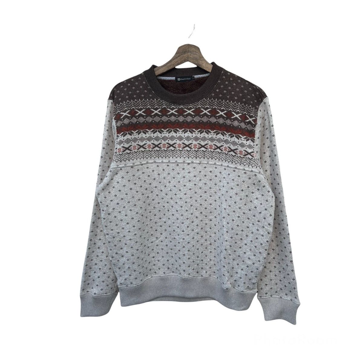 Japanese Brand VINTAGE GRATEFULDAYS SWEATSHIRT PRINTED FLEECE DESIGN NAVAJO Size US L / EU 52-54 / 3 - 1 Thumbnail