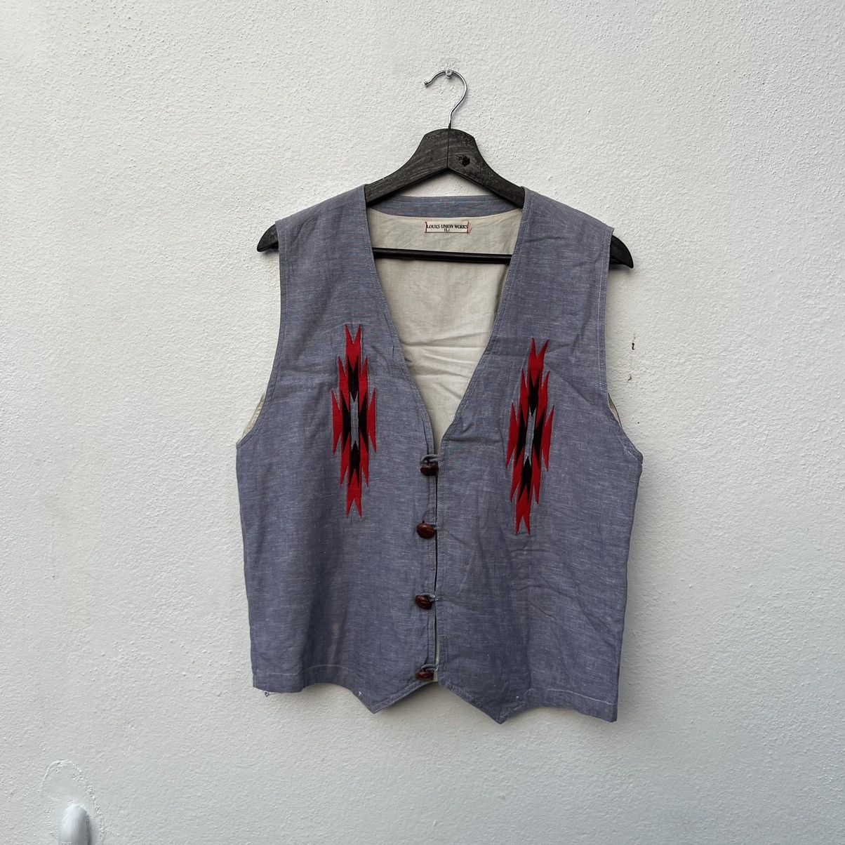 Japanese Brand VINTAGE LOUXS UNION WORKS VEST INDIAN MOTORCYCLE DESIGN Size US L / EU 52-54 / 3 - 4 Thumbnail
