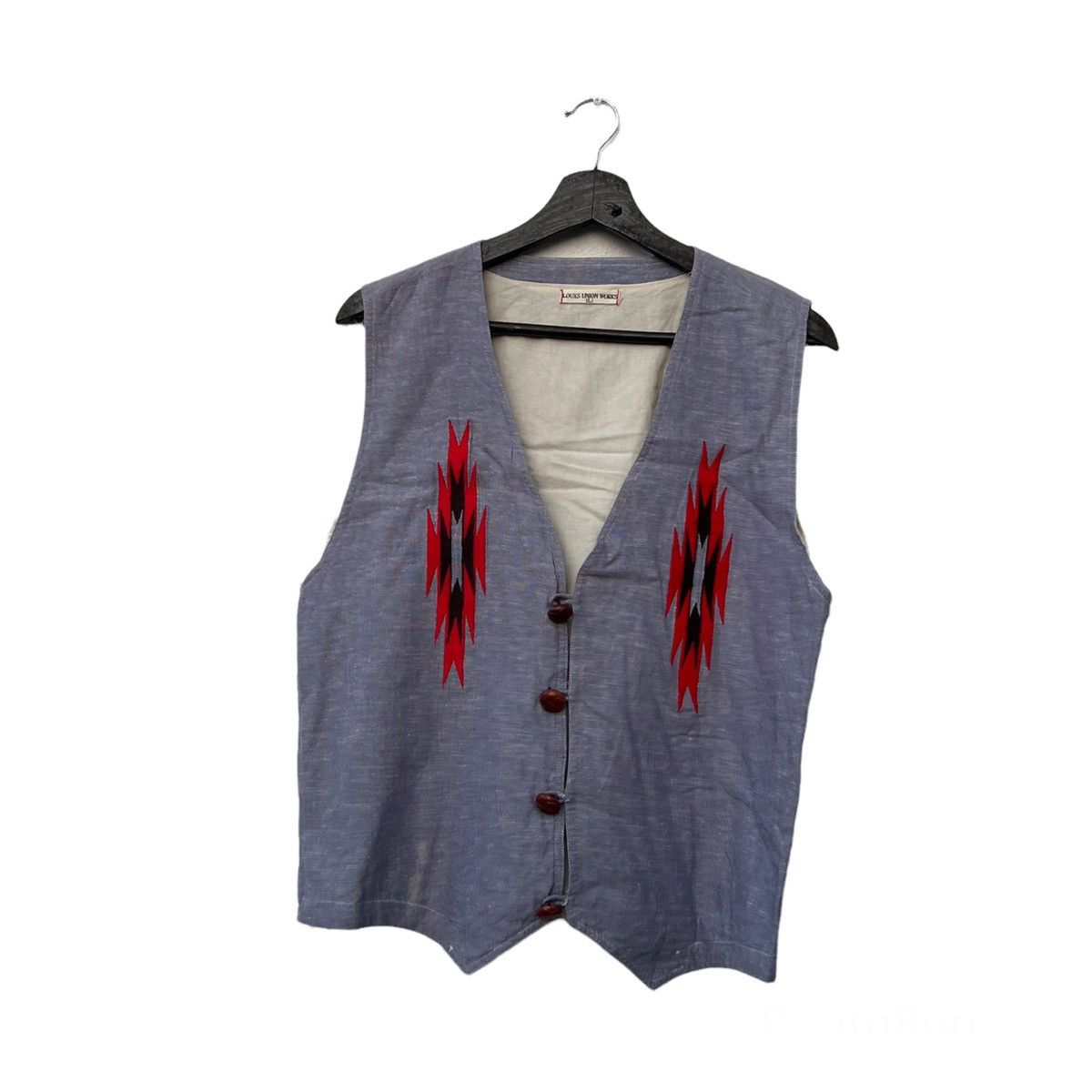 Japanese Brand VINTAGE LOUXS UNION WORKS VEST INDIAN MOTORCYCLE DESIGN Size US L / EU 52-54 / 3 - 1 Thumbnail