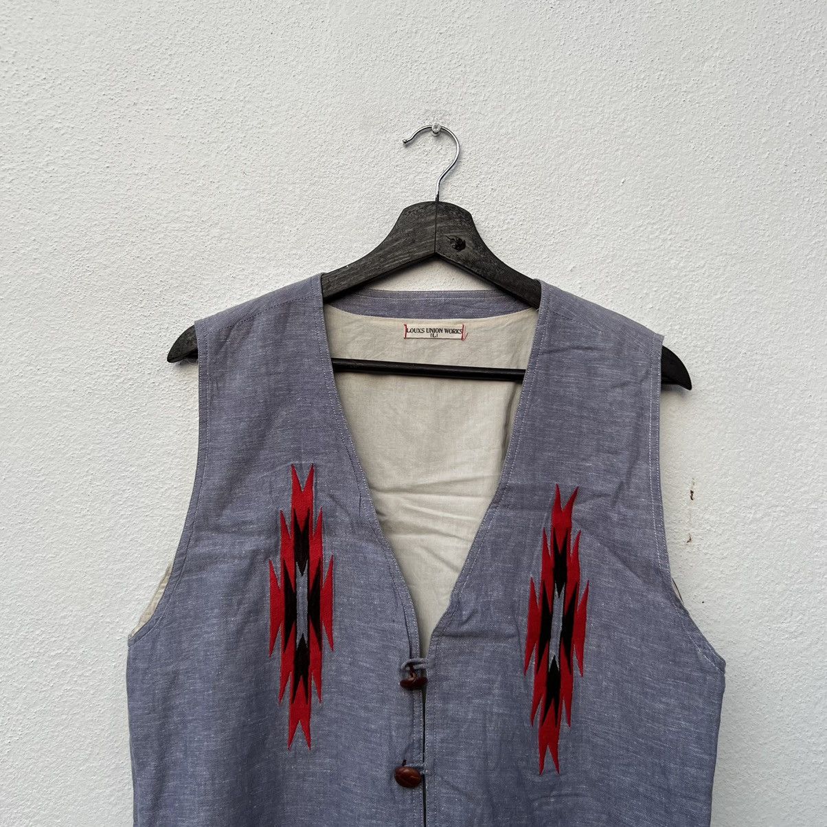 Japanese Brand VINTAGE LOUXS UNION WORKS VEST INDIAN MOTORCYCLE DESIGN Size US L / EU 52-54 / 3 - 3 Thumbnail