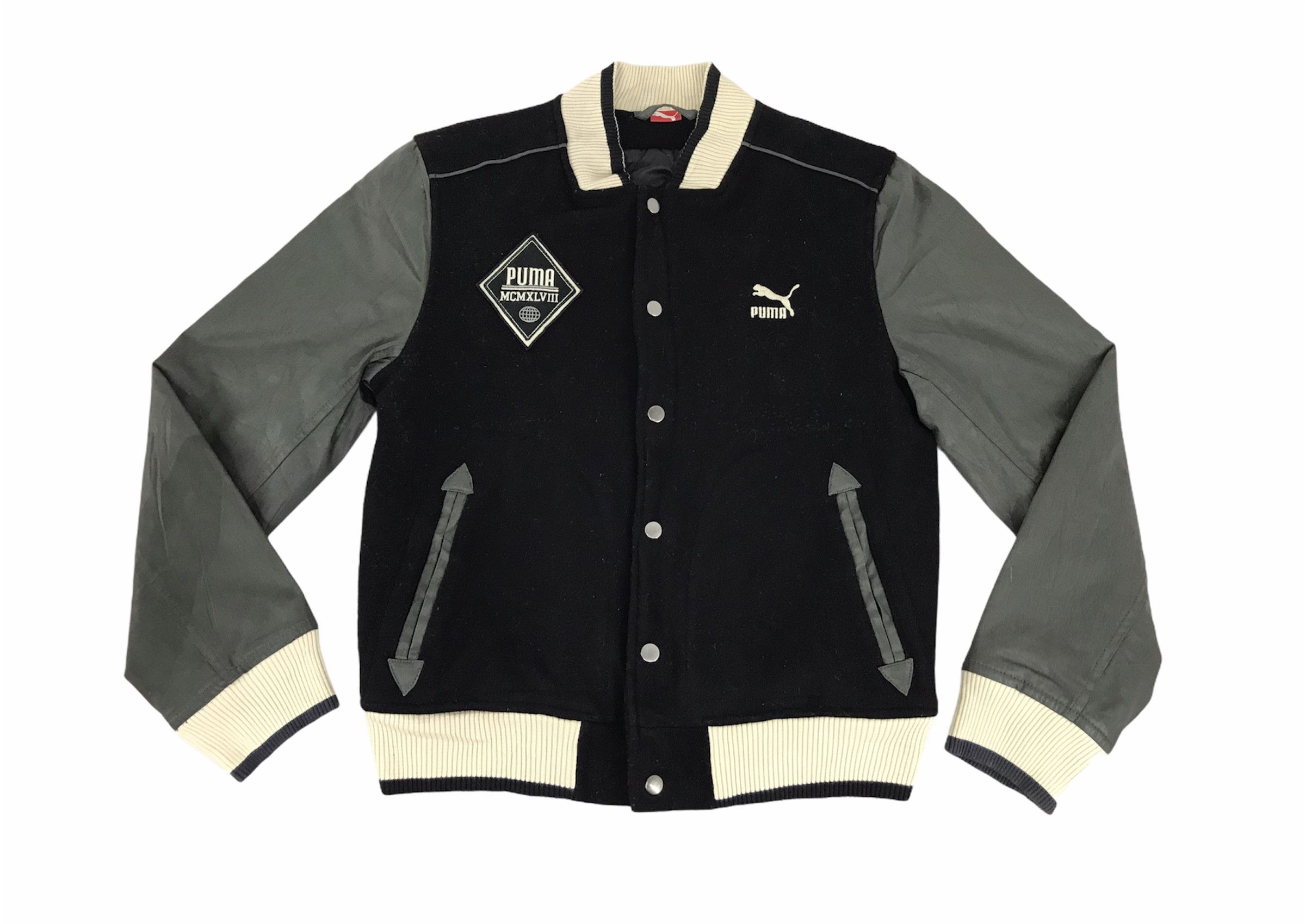 Puma Vintage Puma Embroidery Logo Varsity Wool Jacket Size US S / EU 44-46 / 1 - 1 Thumbnail