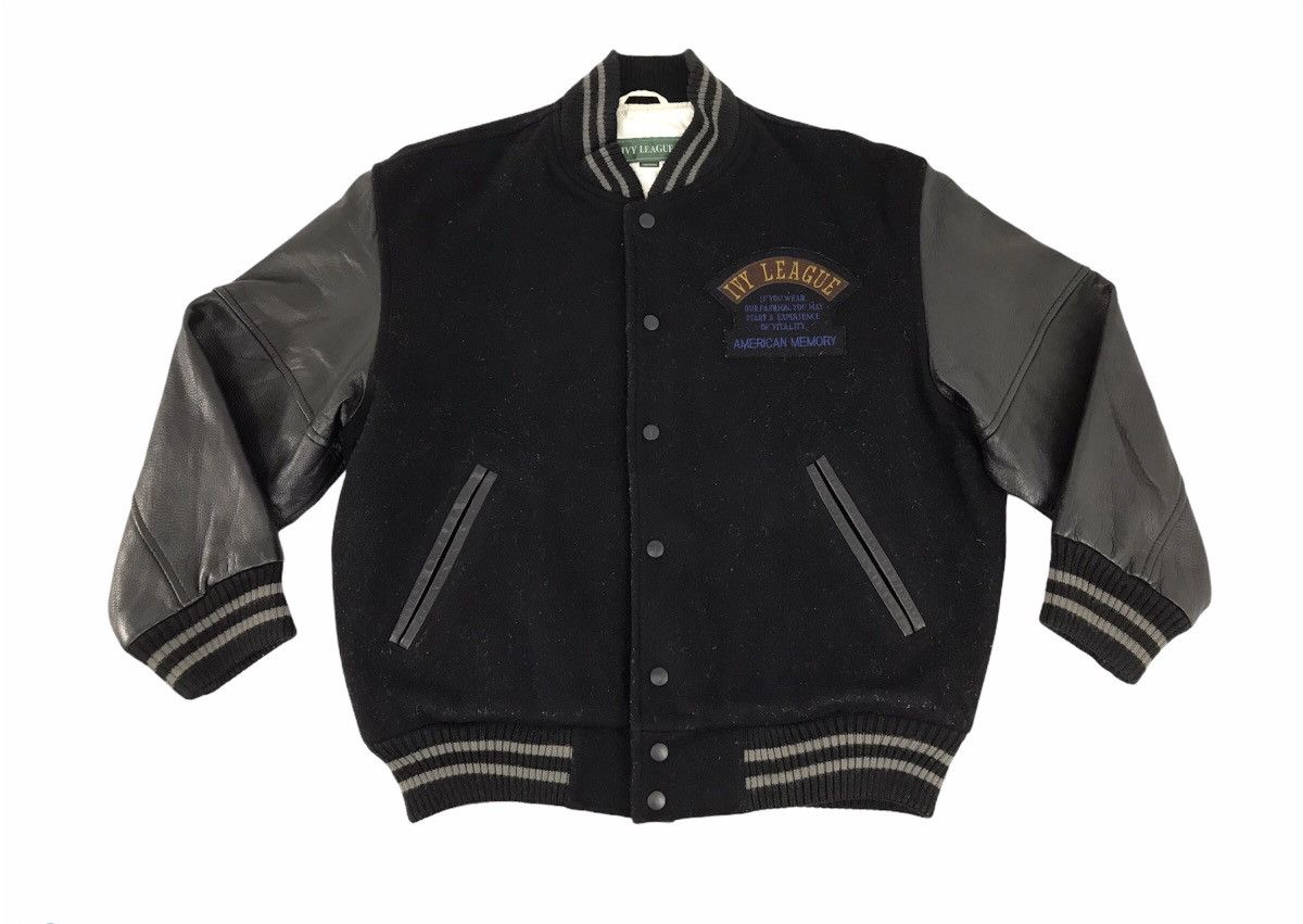 Japanese Brand Ivy League American Memory IVL Varsity Leather Jacket Size US M / EU 48-50 / 2 - 2 Thumbnail