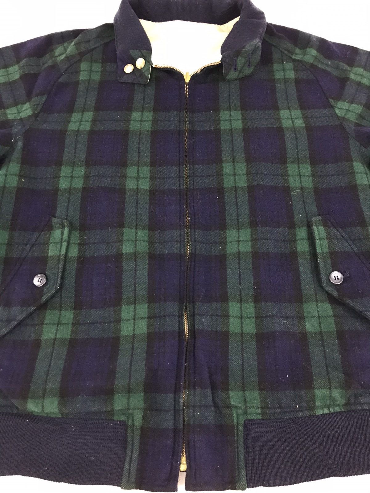 Japanese Brand Vintage Tartan Plaid Checked Wool Varsity Jacket Size US M / EU 48-50 / 2 - 2 Thumbnail