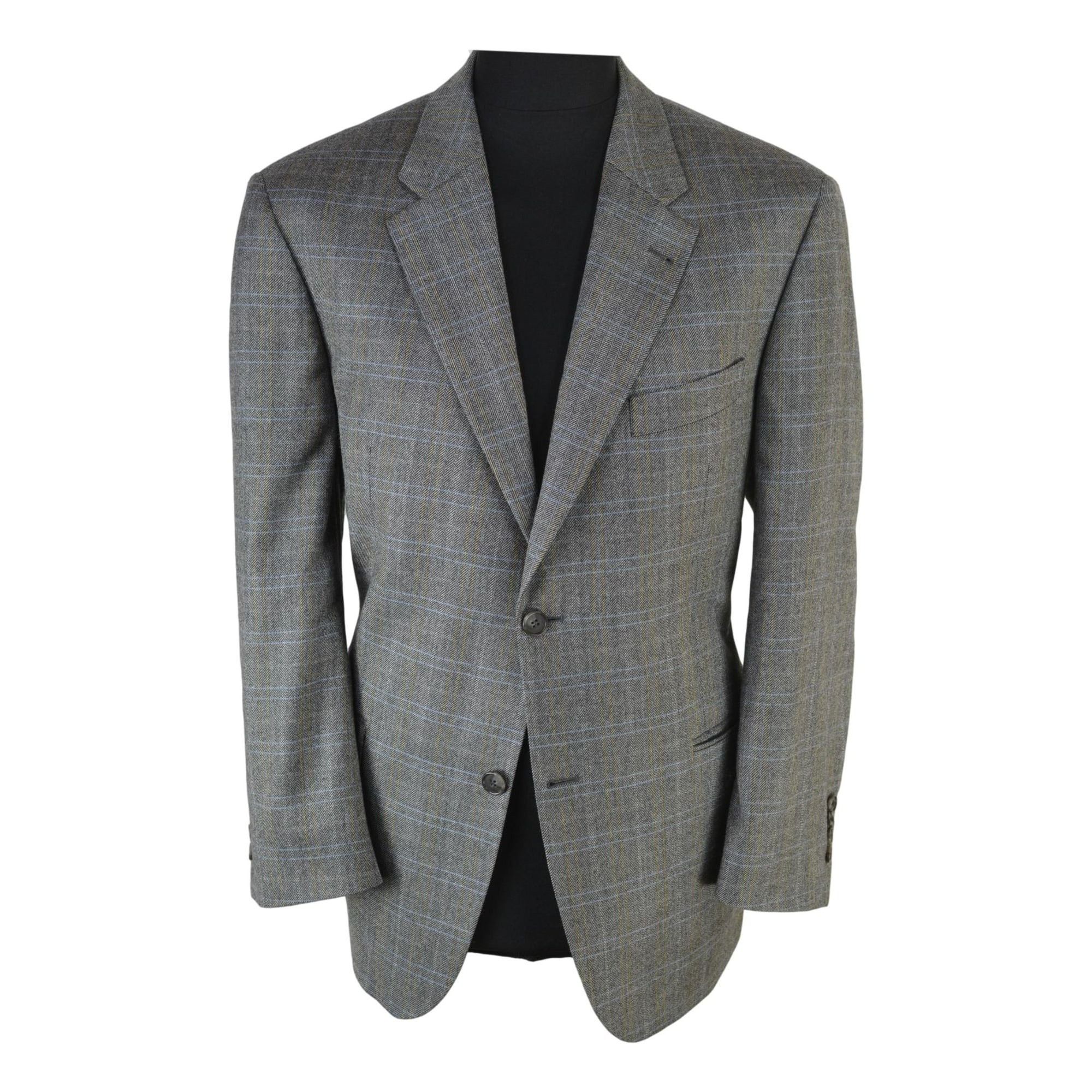 Digel Grey heringbone Plaid men's Blazer size 44S US Sport C
