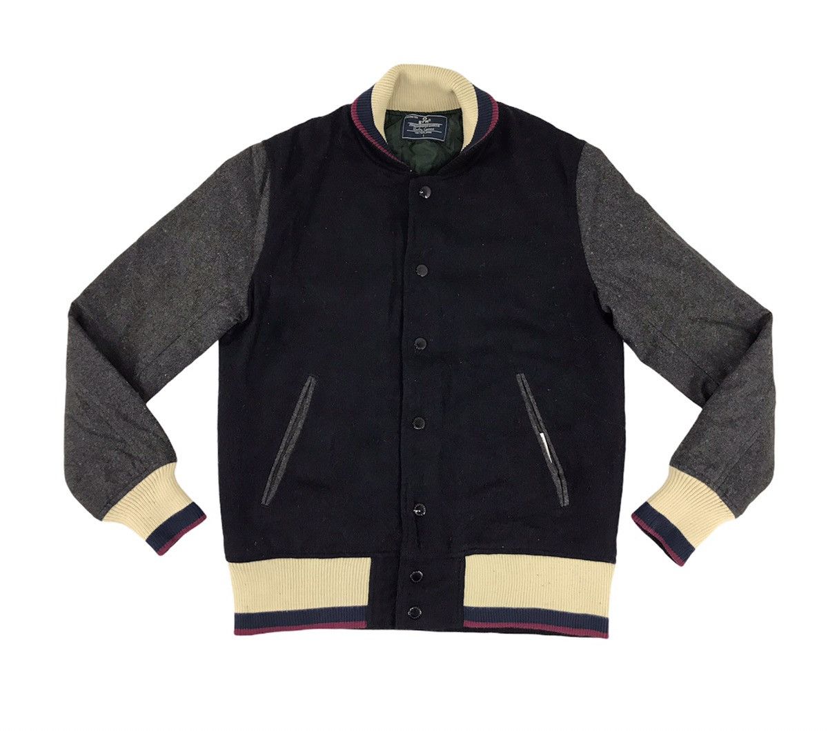 GRN Grn Standard Earth Varsity Jacket Wool Quilted Inner Size US S / EU 44-46 / 1 - 1 Thumbnail