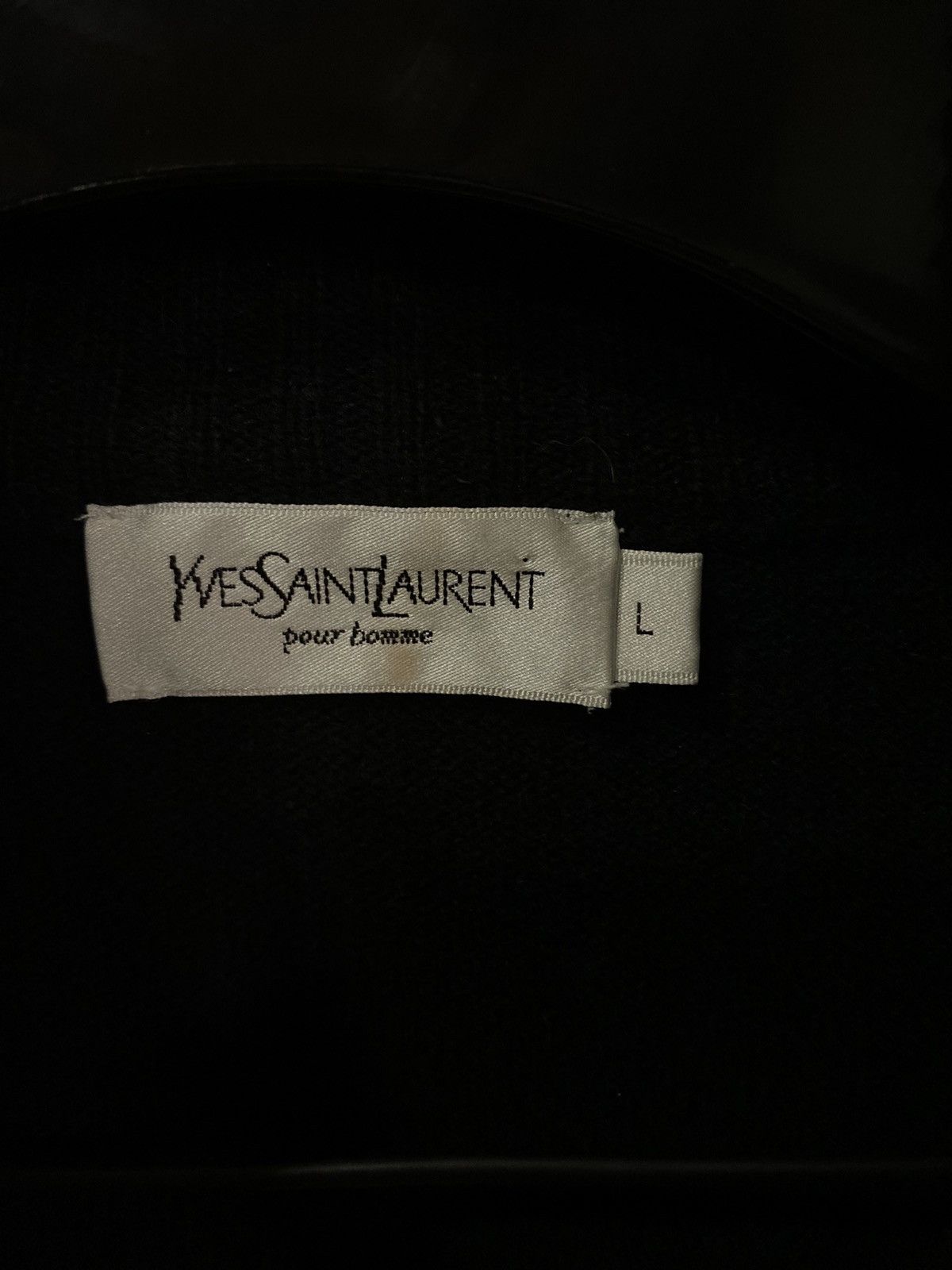 Yves Saint Laurent Black Wool YSL Sweater Soft Zip Size US L / EU 52-54 / 3 - 4 Thumbnail