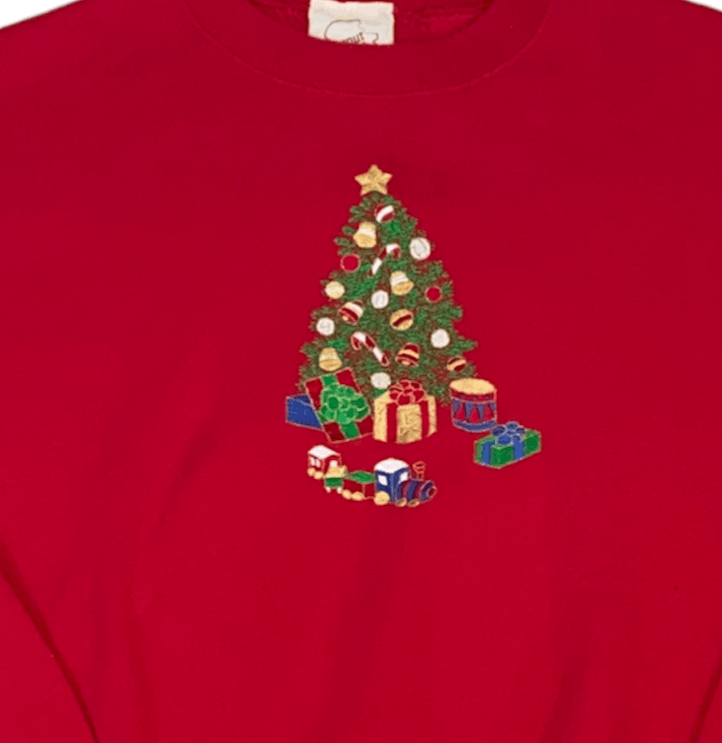 Vintage Vintage Embroidered Christmas Tree Sweatshirt Size US XL / EU 56 / 4 - 2 Thumbnail