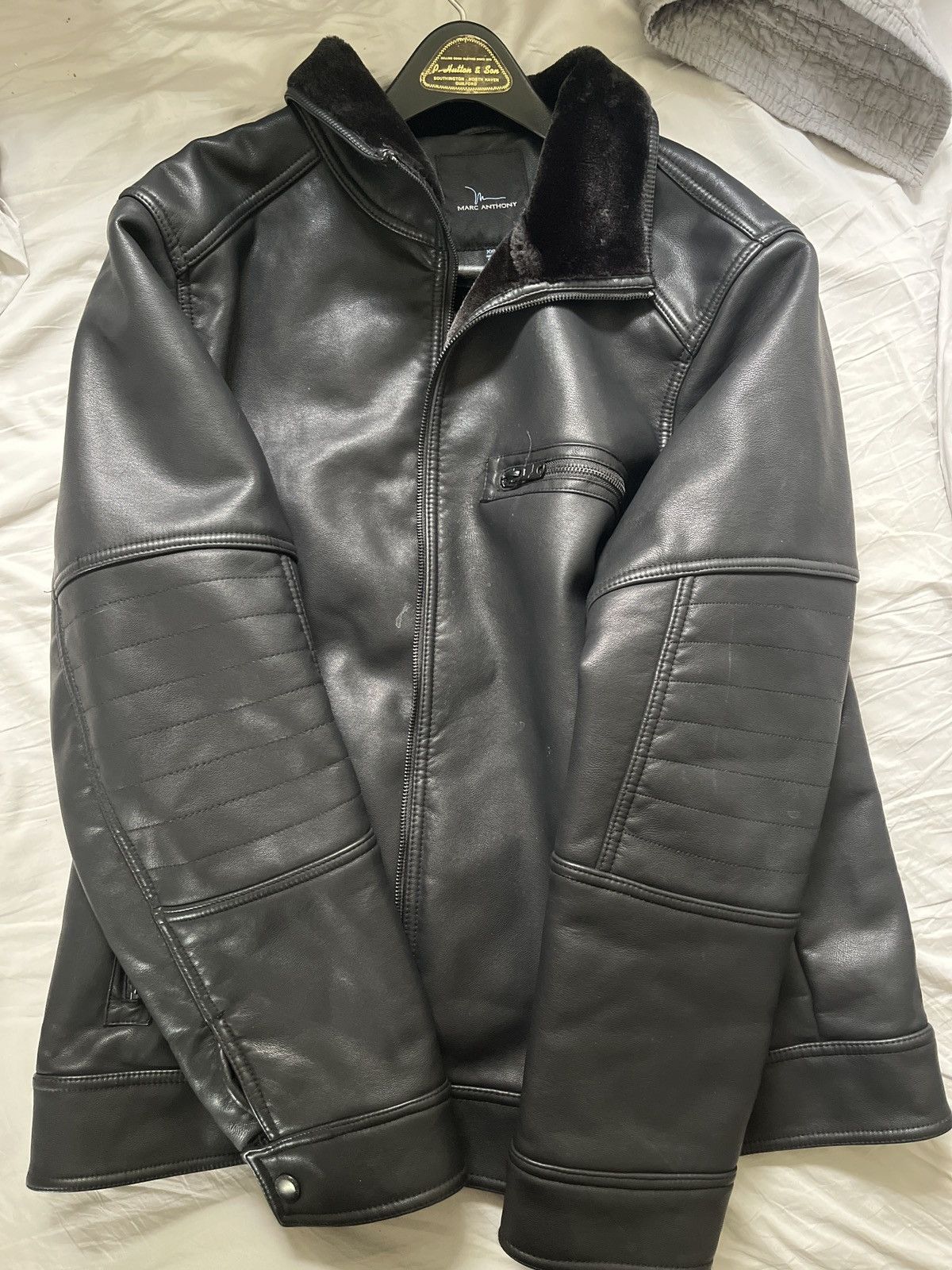 Marc Anthony Marc New York Leather Jacket Fur Collar Grailed