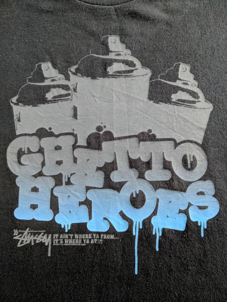 Stussy × Vintage Stussy Ghetto Heroes Tee Spell Out Size US M / EU 48-50 / 2 - 1 Thumbnail