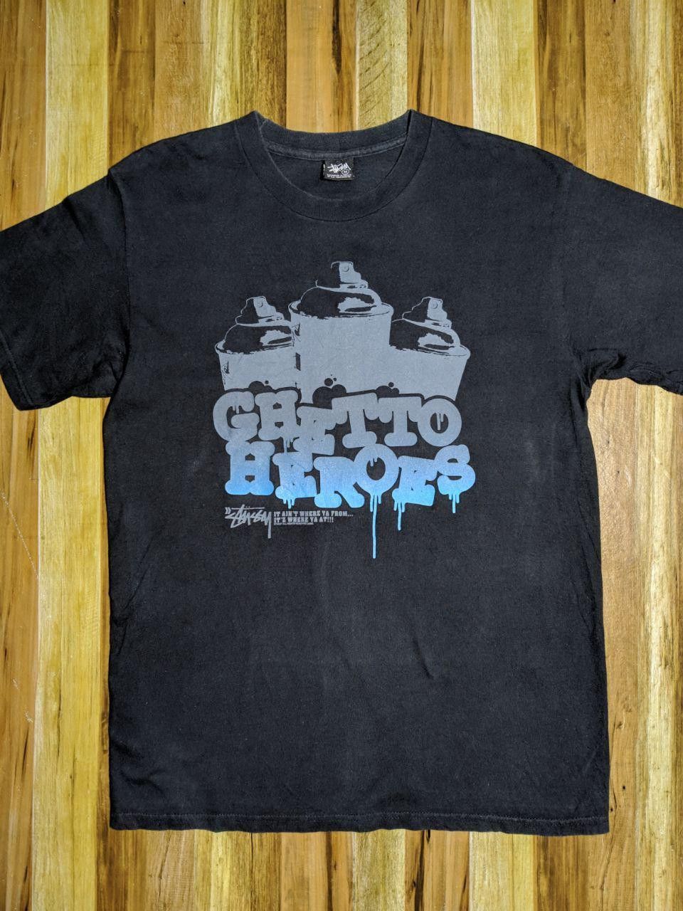 Stussy × Vintage Stussy Ghetto Heroes Tee Spell Out Size US M / EU 48-50 / 2 - 2 Thumbnail