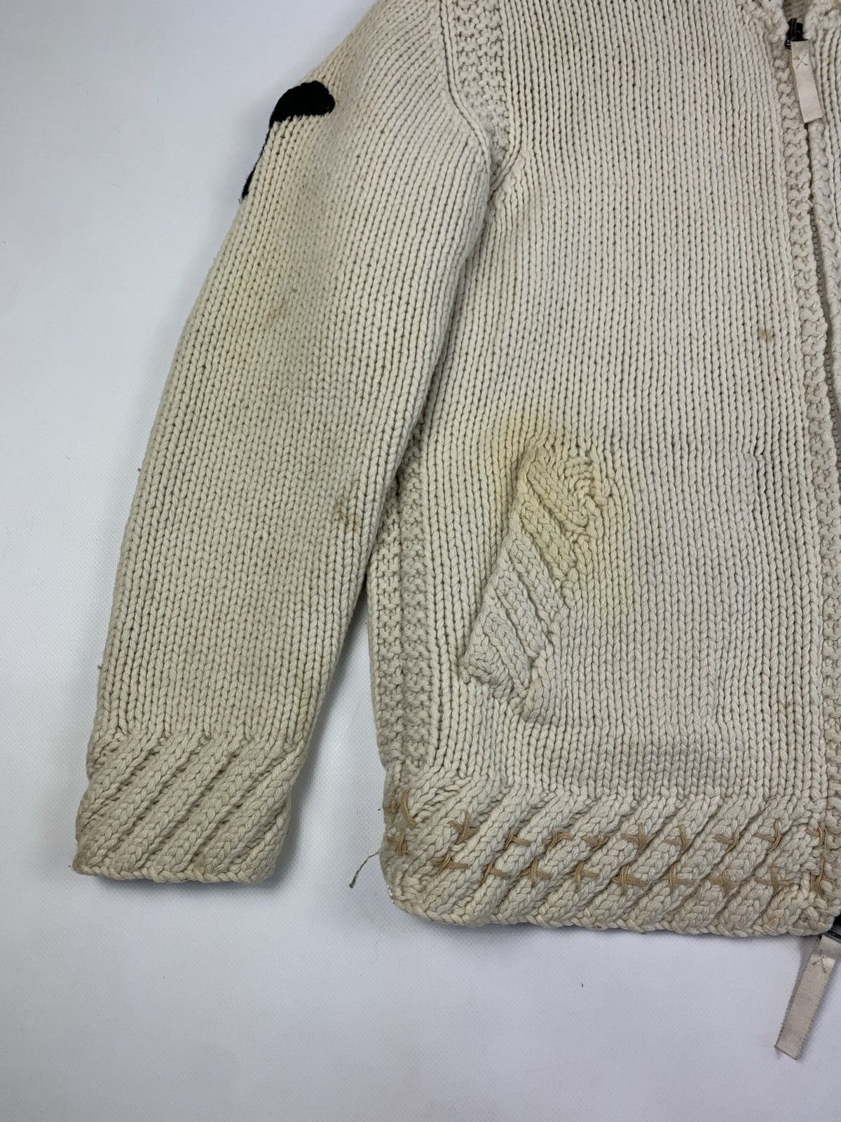 Japanese Brand × Maharishi × Vintage !Rare! Maharishi big dragon logo hand knit cardigan sweater Size US L / EU 52-54 / 3 - 6 Thumbnail