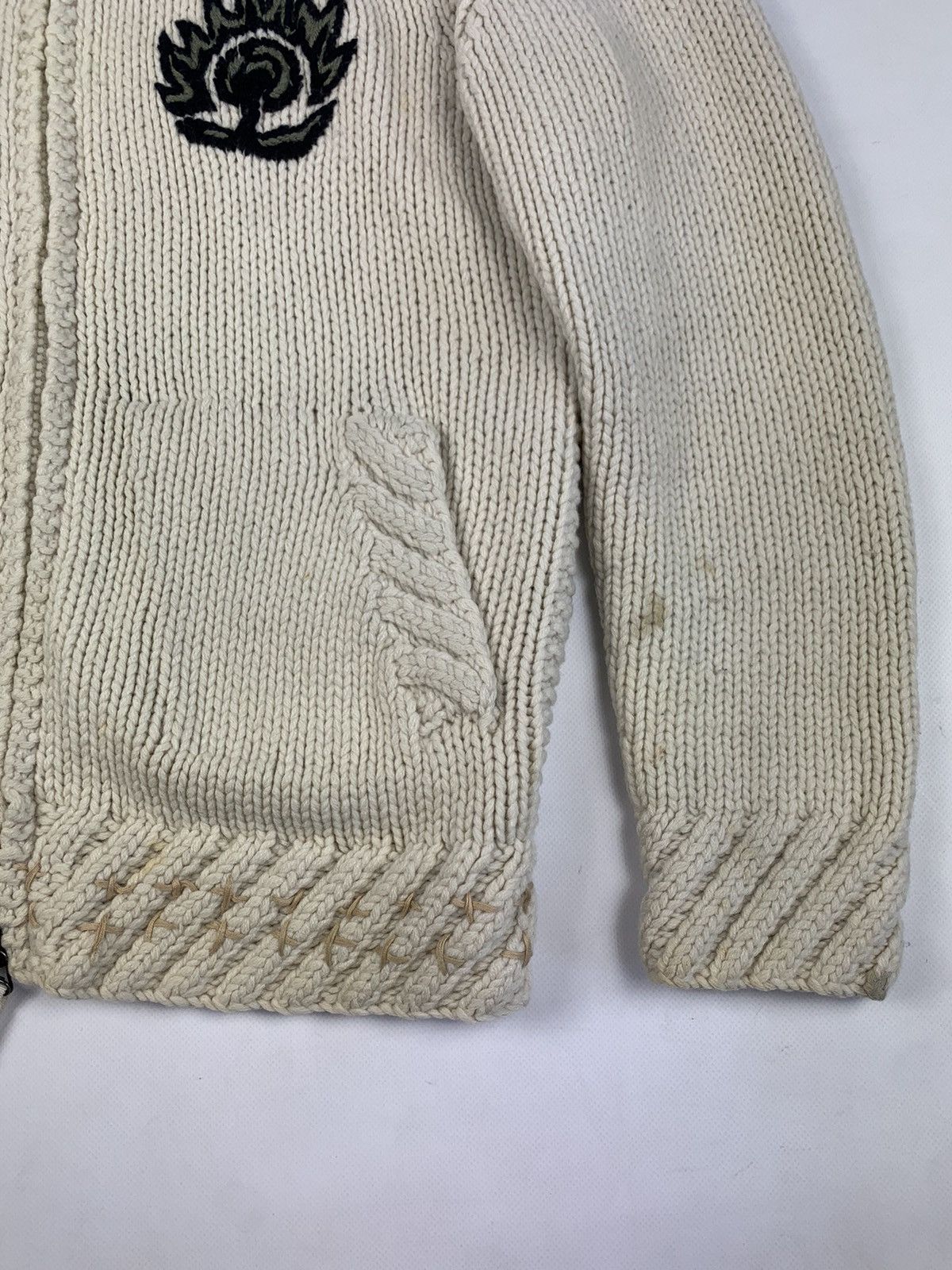 Japanese Brand × Maharishi × Vintage !Rare! Maharishi big dragon logo hand knit cardigan sweater Size US L / EU 52-54 / 3 - 3 Thumbnail