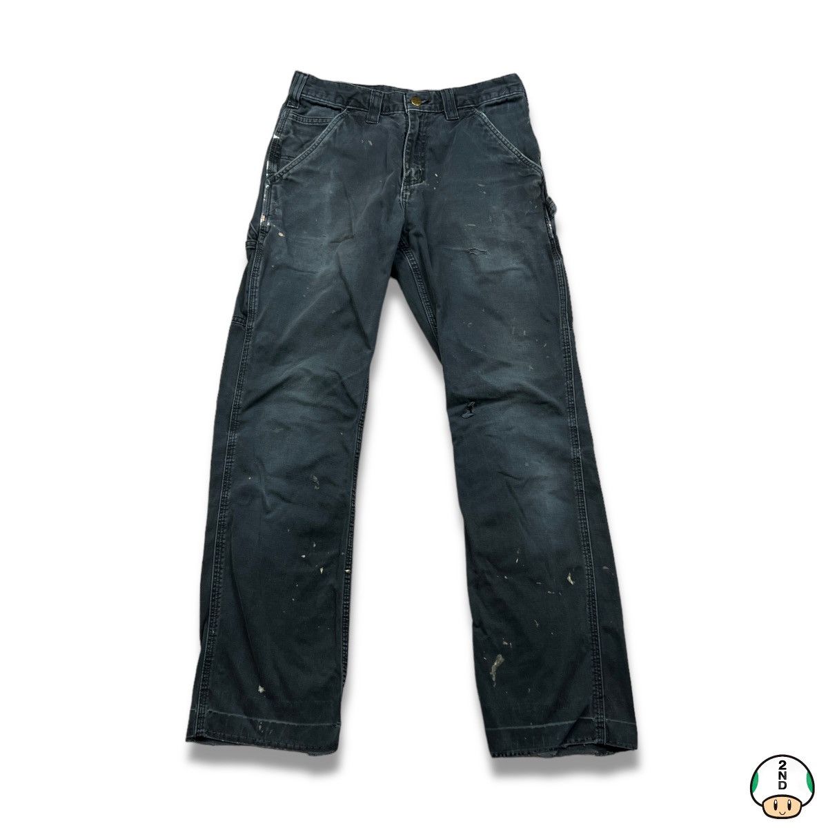 image of Y2K Carhartt Thrashed Faded Workwear Pants 30X30 in Black, Men's
