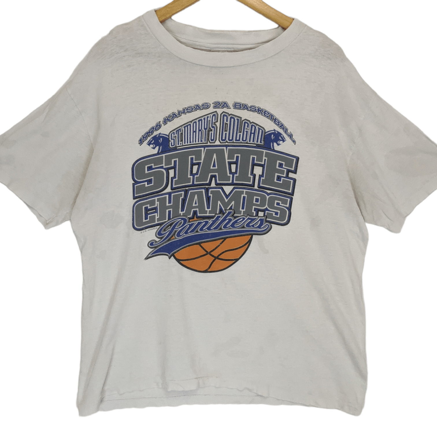 NBA 1996 ST MARY COLGAN Panthers Basketball State Champs Tee Size US L / EU 52-54 / 3 - 2 Thumbnail