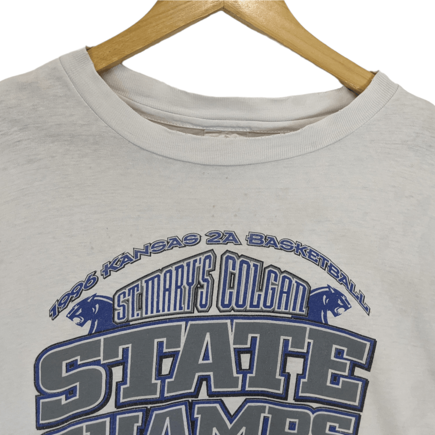 NBA 1996 ST MARY COLGAN Panthers Basketball State Champs Tee Size US L / EU 52-54 / 3 - 4 Thumbnail