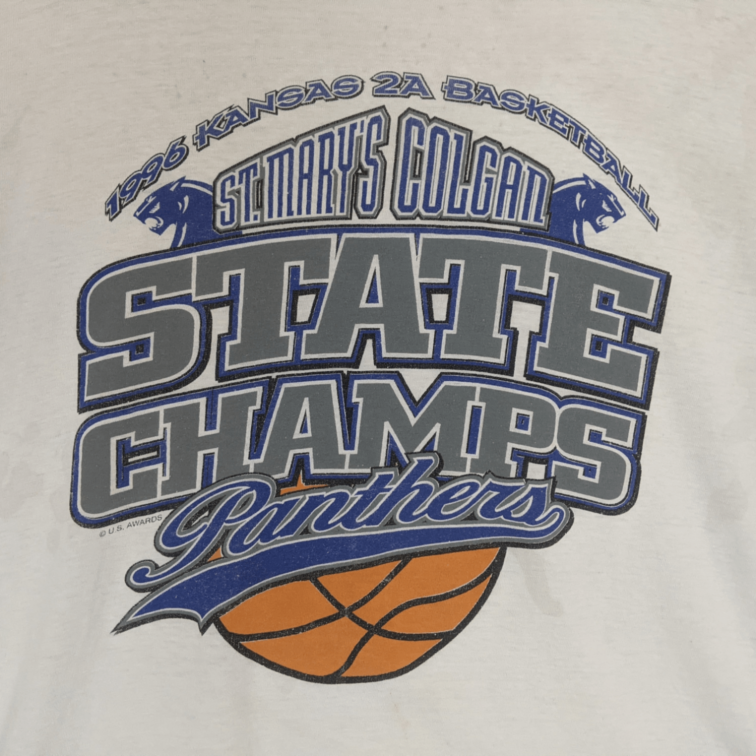 NBA 1996 ST MARY COLGAN Panthers Basketball State Champs Tee Size US L / EU 52-54 / 3 - 5 Thumbnail