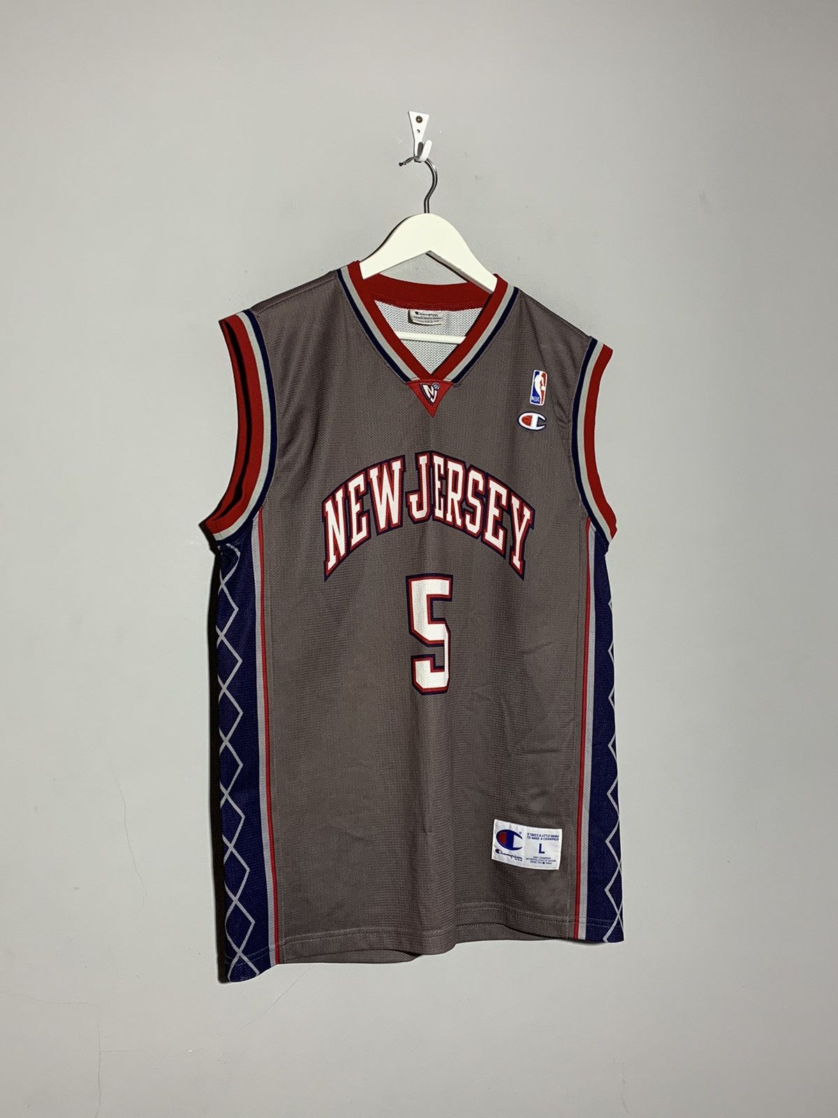 Champion × NBA #5 Jason Kidd New Jersey Y2k Streetwear Champion NBA Jersey Size US L / EU 52-54 / 3 - 4 Thumbnail