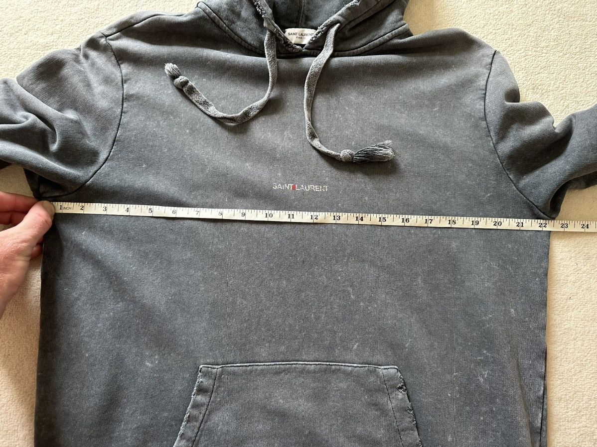 Saint Laurent Paris $890 Saint Laurent acid wash grey Rive Gauche logo hoodie Size US S / EU 44-46 / 1 - 3 Thumbnail