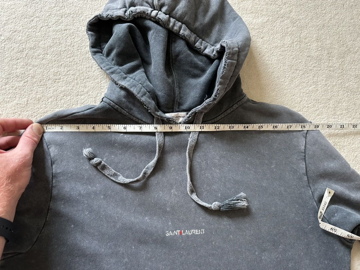 Saint Laurent Paris $890 Saint Laurent acid wash grey Rive Gauche logo hoodie Size US S / EU 44-46 / 1 - 4 Thumbnail