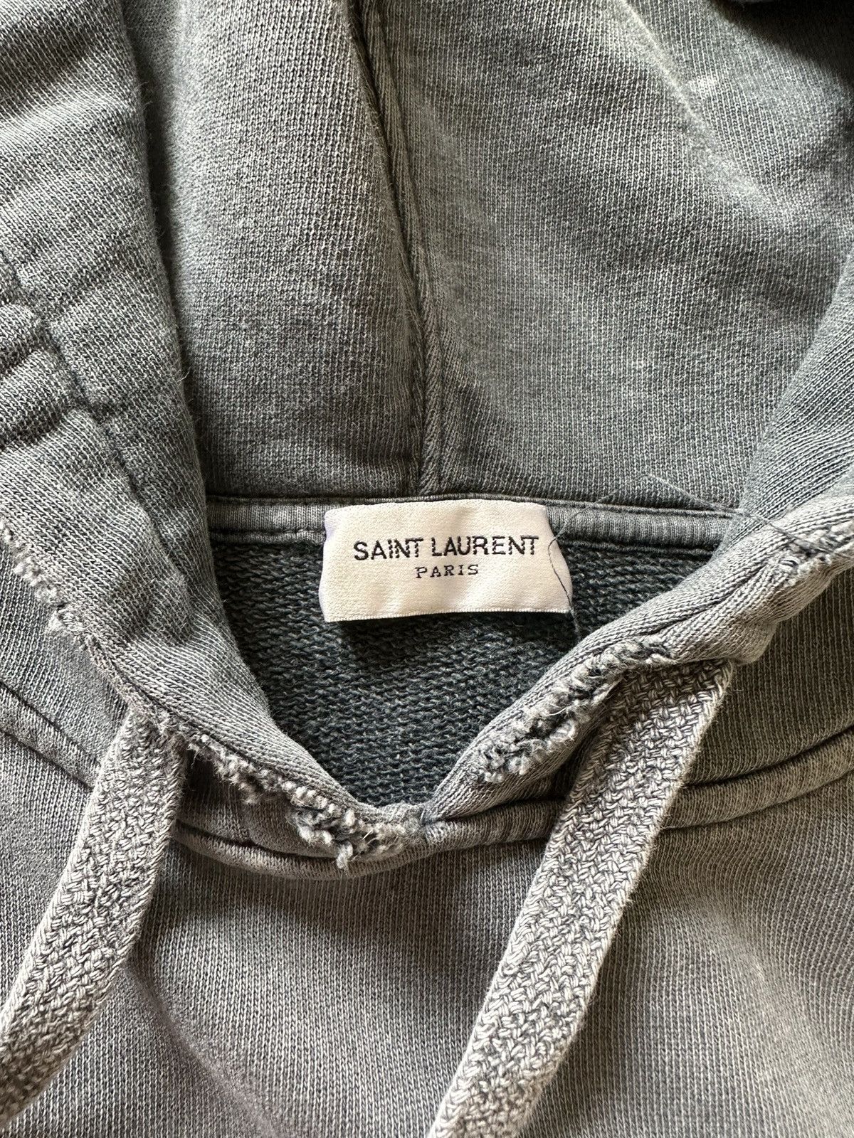 Saint Laurent Paris $890 Saint Laurent acid wash grey Rive Gauche logo hoodie Size US S / EU 44-46 / 1 - 7 Thumbnail