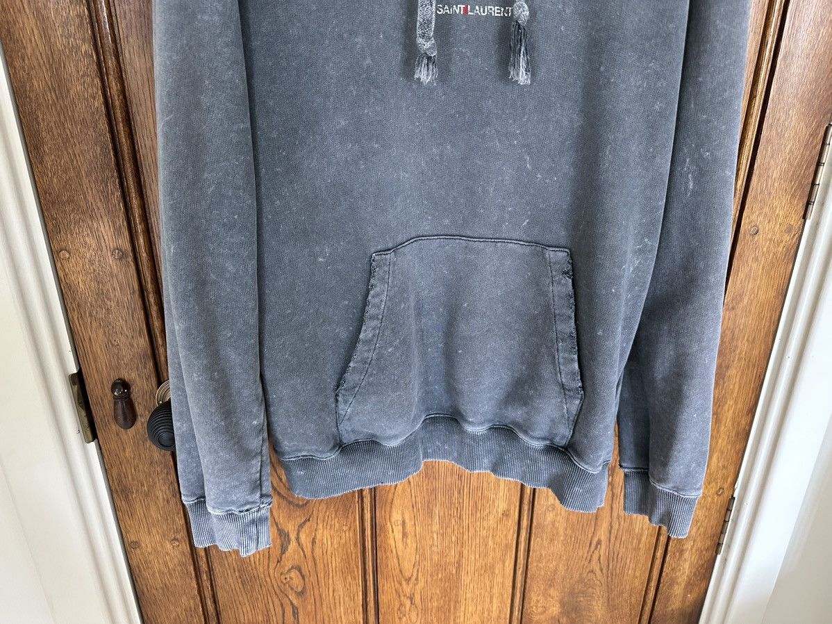 Saint Laurent Paris $890 Saint Laurent acid wash grey Rive Gauche logo hoodie Size US S / EU 44-46 / 1 - 14 Thumbnail