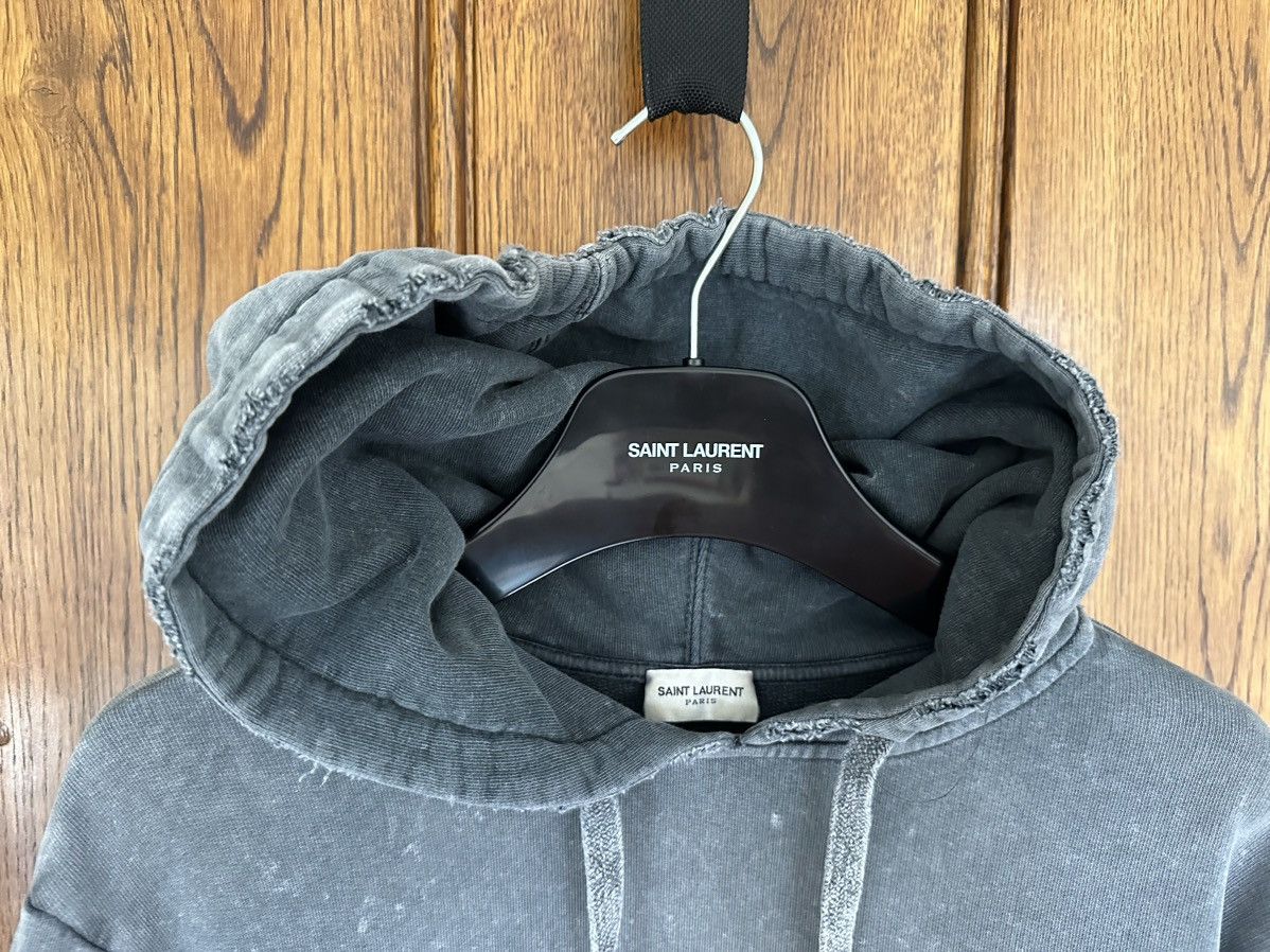 Saint Laurent Paris $890 Saint Laurent acid wash grey Rive Gauche logo hoodie Size US S / EU 44-46 / 1 - 13 Thumbnail