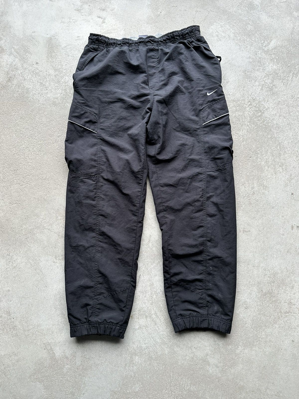 Nike Nylon Drill Track Pants Swoosh Y2K Rap TN