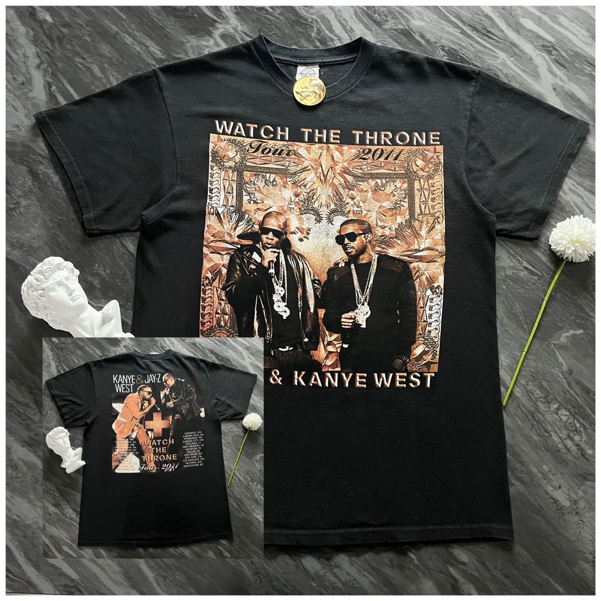 Jay-Z × Kanye West × Rap Tees Jay-Z Kanye West : Watch The Throne Tour 2011 Size US L / EU 52-54 / 3 - 1 Thumbnail