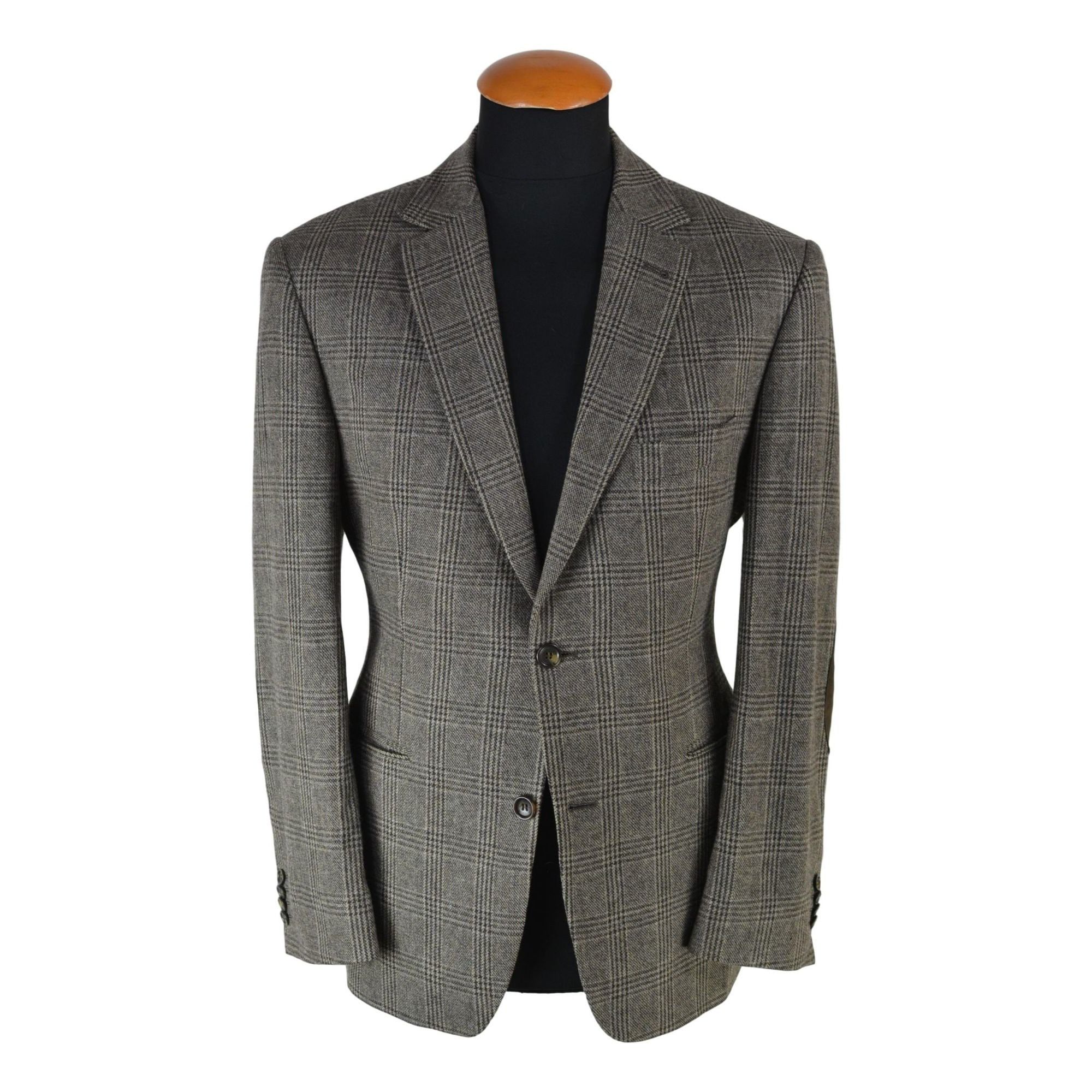 Christian Berg Grey Plaid Elbow patches Men's Blazer size 40