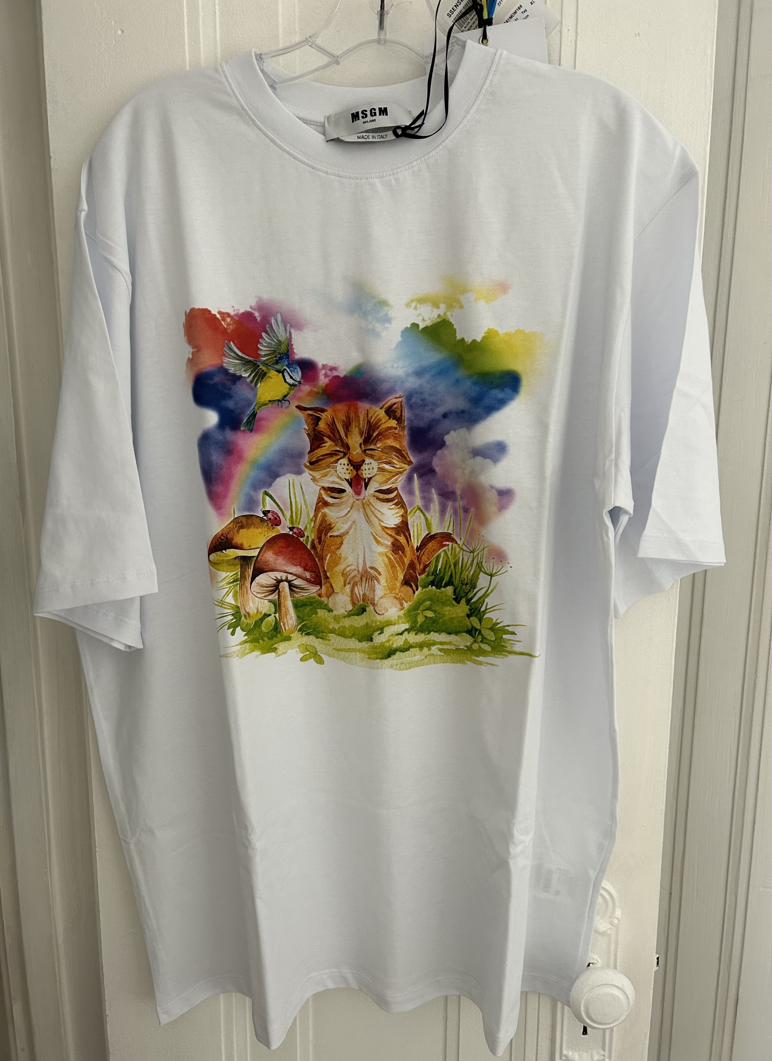MSGM MSGM Rainbow Cat Graphic T-shirt XL NWT Made in Italy Size XL / US 12-14 / IT 48-50 - 1 Thumbnail