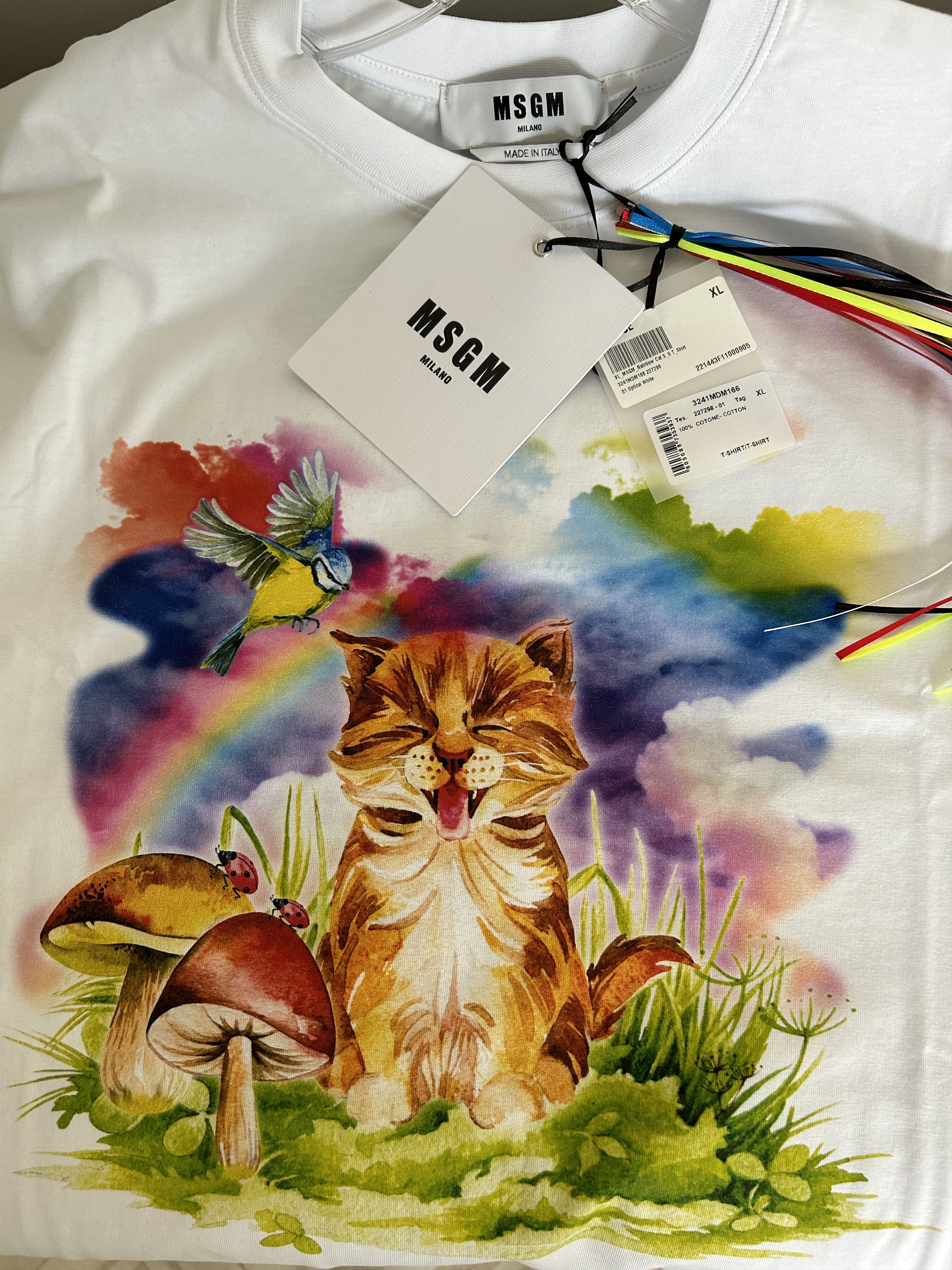 MSGM MSGM Rainbow Cat Graphic T-shirt XL NWT Made in Italy Size XL / US 12-14 / IT 48-50 - 5 Thumbnail