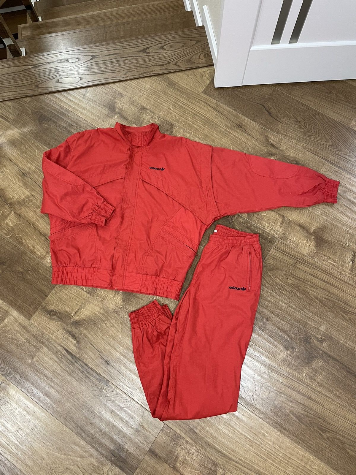 Adidas × Vintage Vintage Red 90’s Tracking Suit Pants Sweatshirt Size L Size US L / EU 52-54 / 3 - 1 Thumbnail
