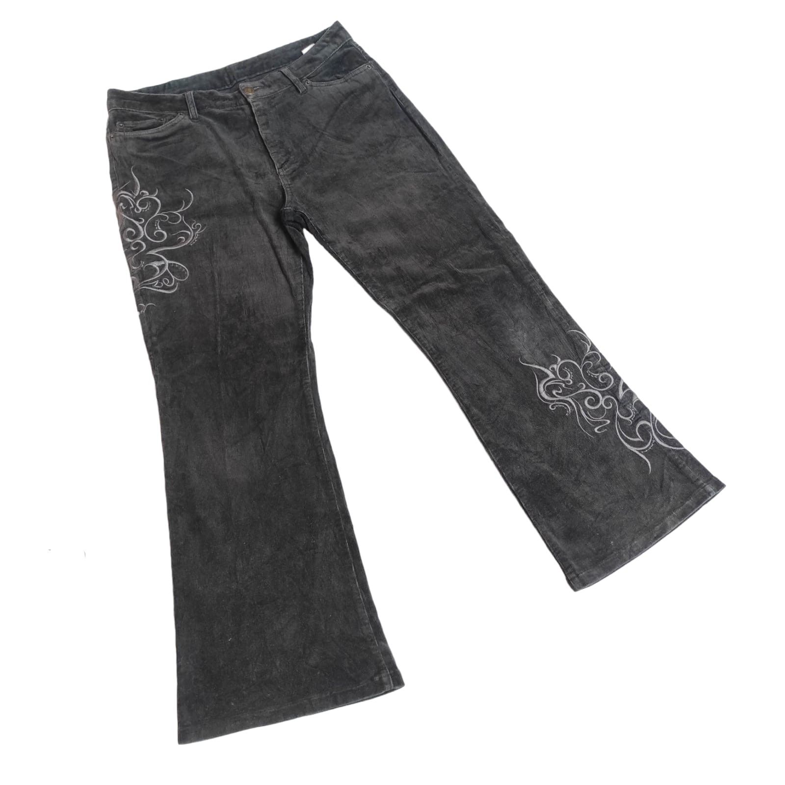Hysteric Glamour Flare Pants Embroidered low rise bootcut corduroy Size US 30 / EU 46 - 2 Thumbnail